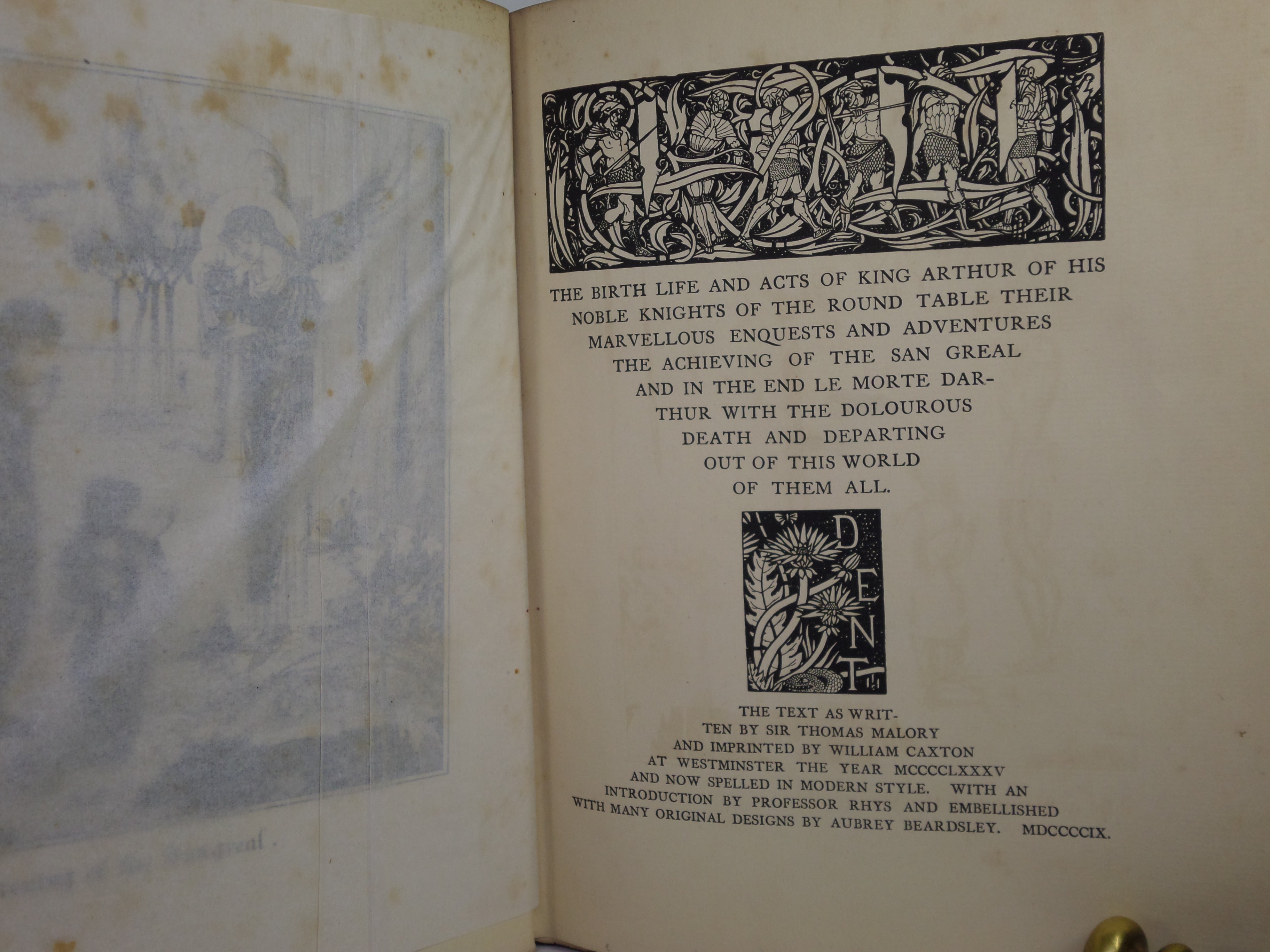 LE MORTE D'ARTHUR BY SIR THOMAS MALORY 1909 AUBREY BEARDSLEY SECOND EDITION