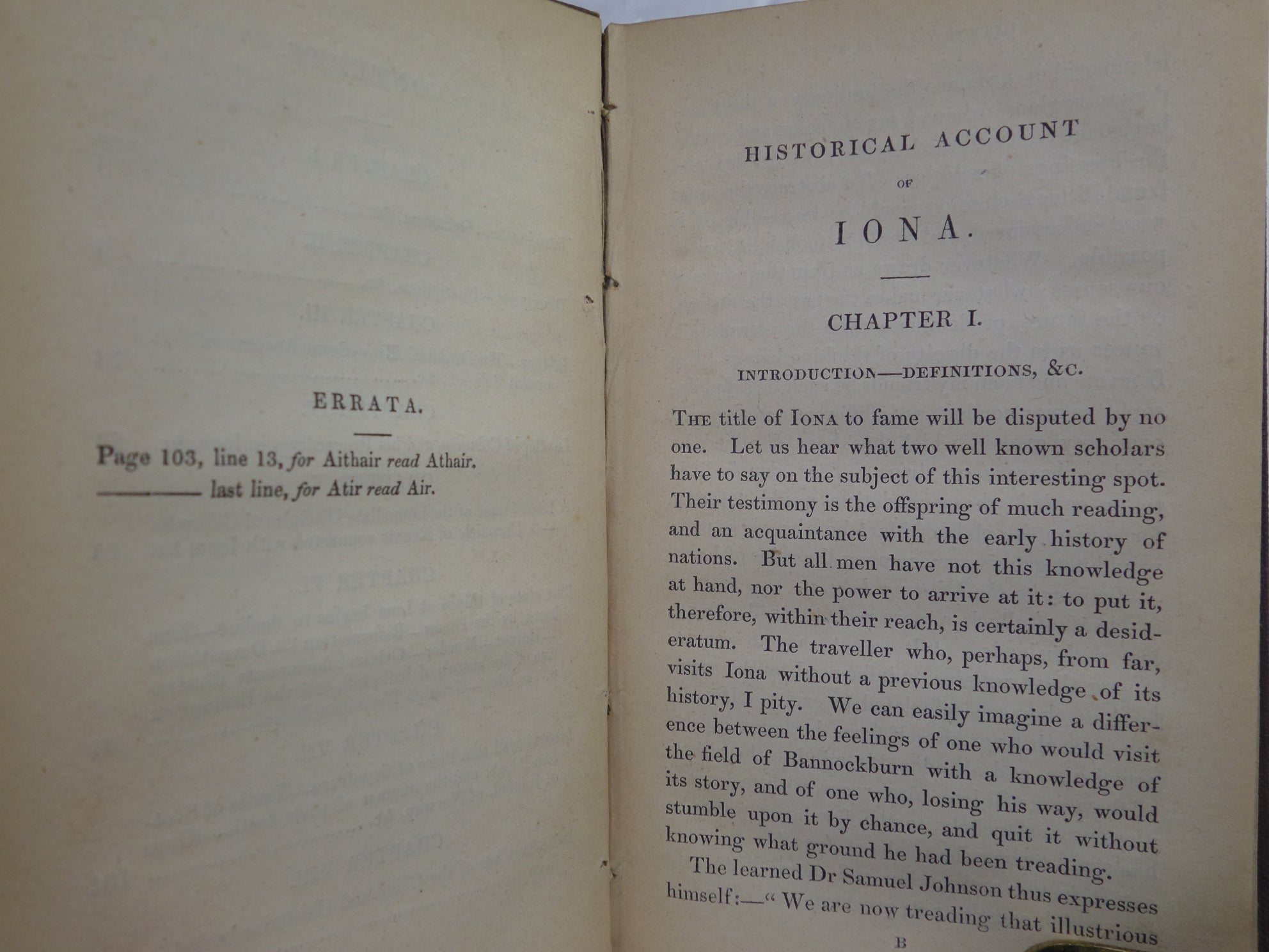 AN HISTORICAL ACCOUNT OF IONA BY L. MACLEAN 1841 FOURTH EDITION HARDCOVER
