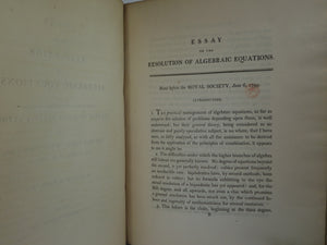 ESSAY ON THE RESOLUTION OF ALGEBRAIC EQUATIONS BY GRIFFIN WILSON 1799