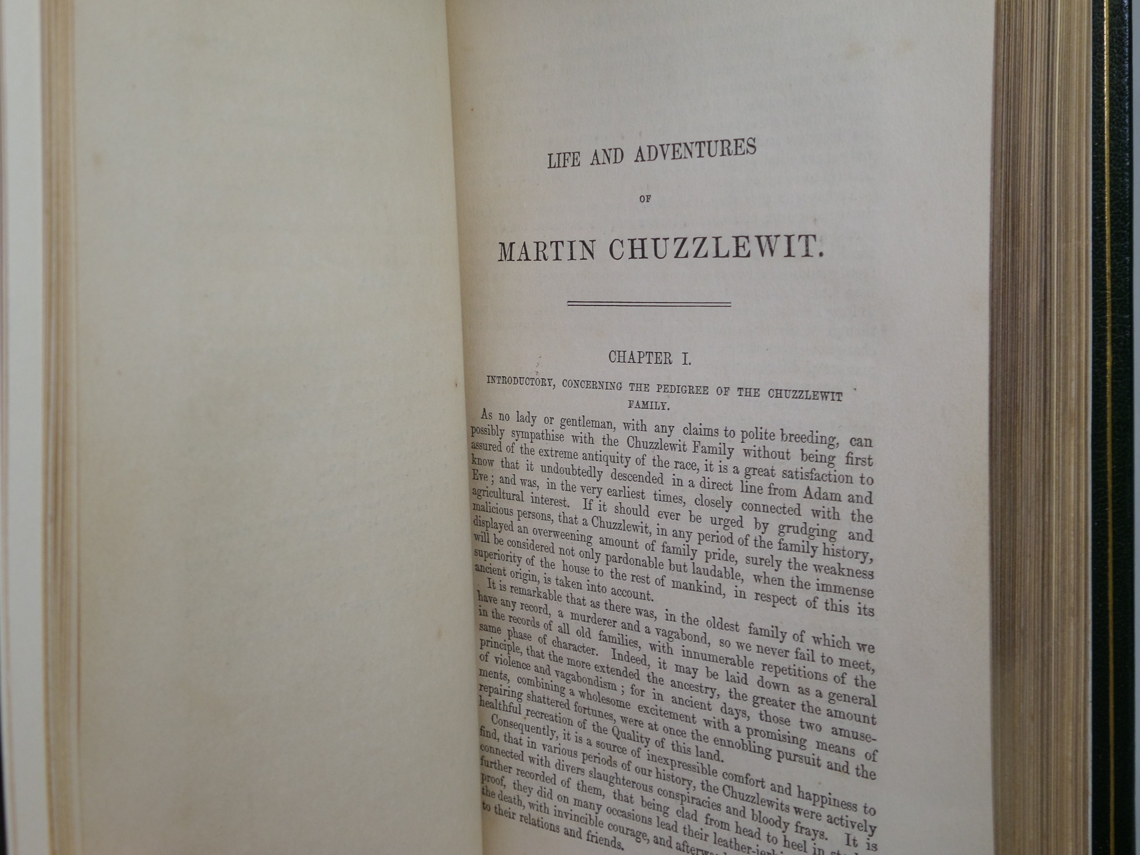 MARTIN CHUZZLEWIT BY CHARLES DICKENS 1844 FIRST EDITION, COSWAY STYLE BINDING