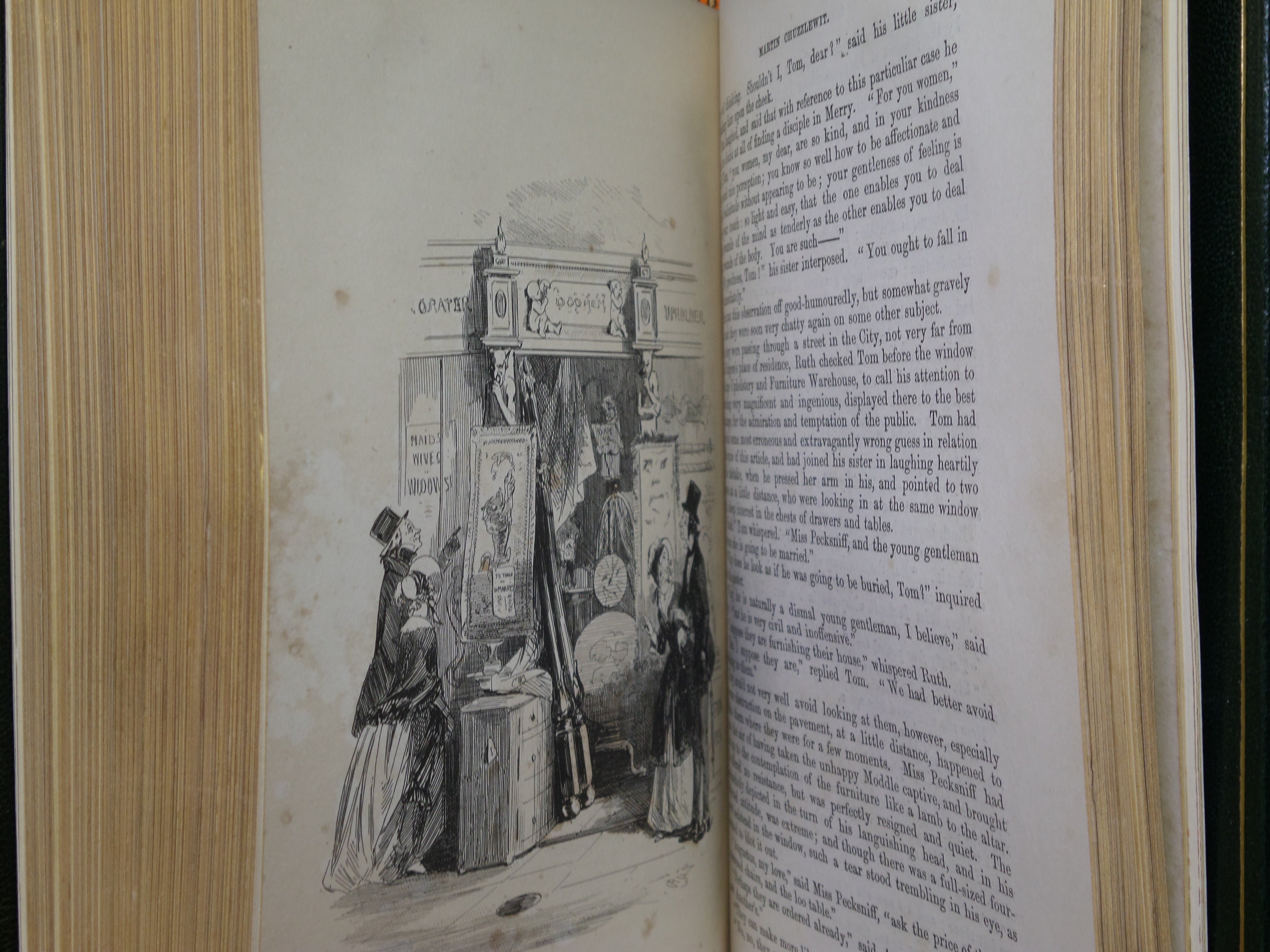 MARTIN CHUZZLEWIT BY CHARLES DICKENS 1844 FIRST EDITION, COSWAY STYLE BINDING