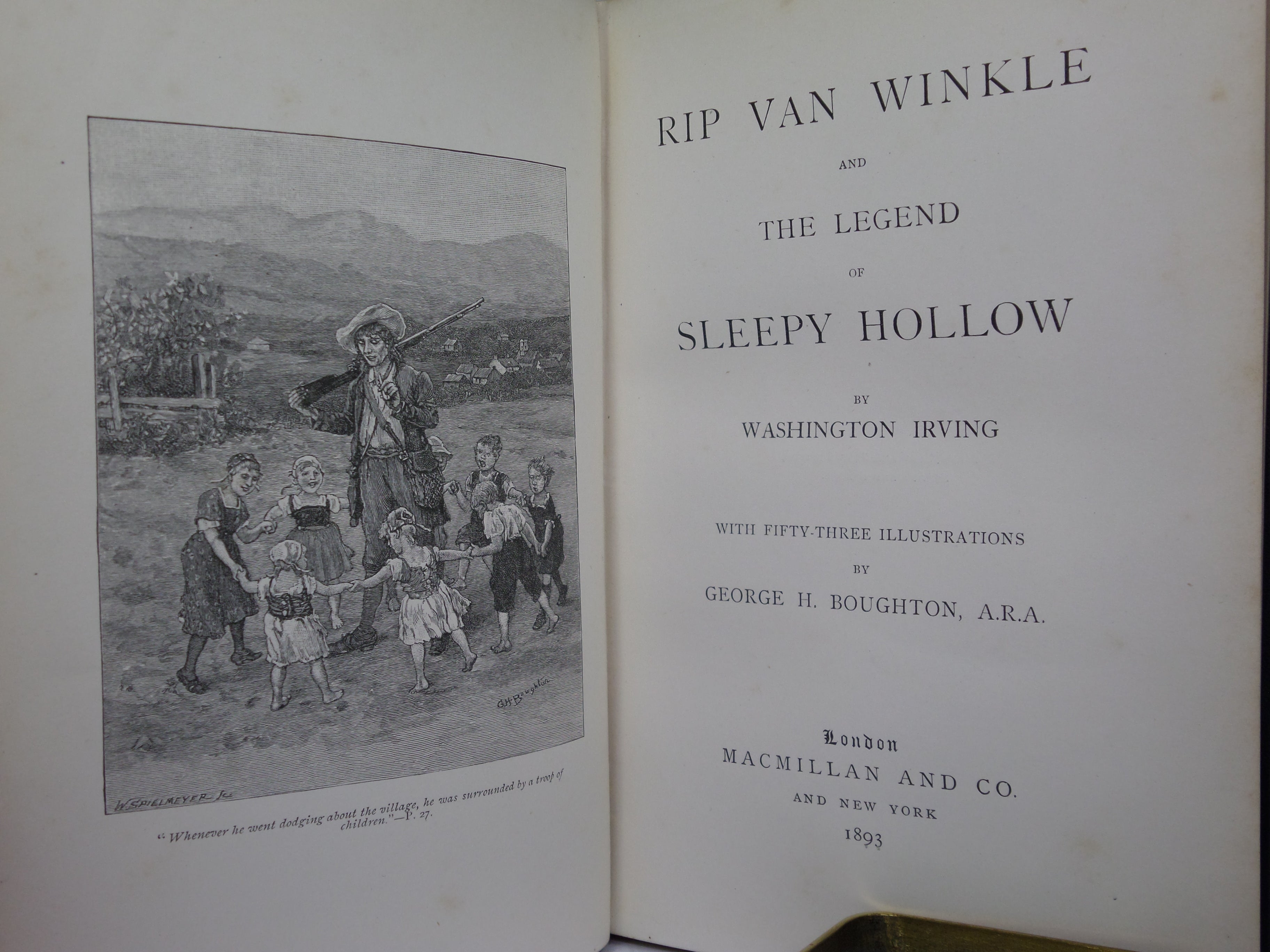 RIP VAN WINKLE AND THE LEGEND OF SLEEPY HOLLOW BY WASHINGTON IRVING 1893 GEORGE H. BOUGHTON ILLUSTRATIONS
