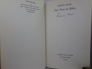 ONE FOOT IN EDEN BY EDWIN MUIR 1956 SIGNED BY AUTHOR