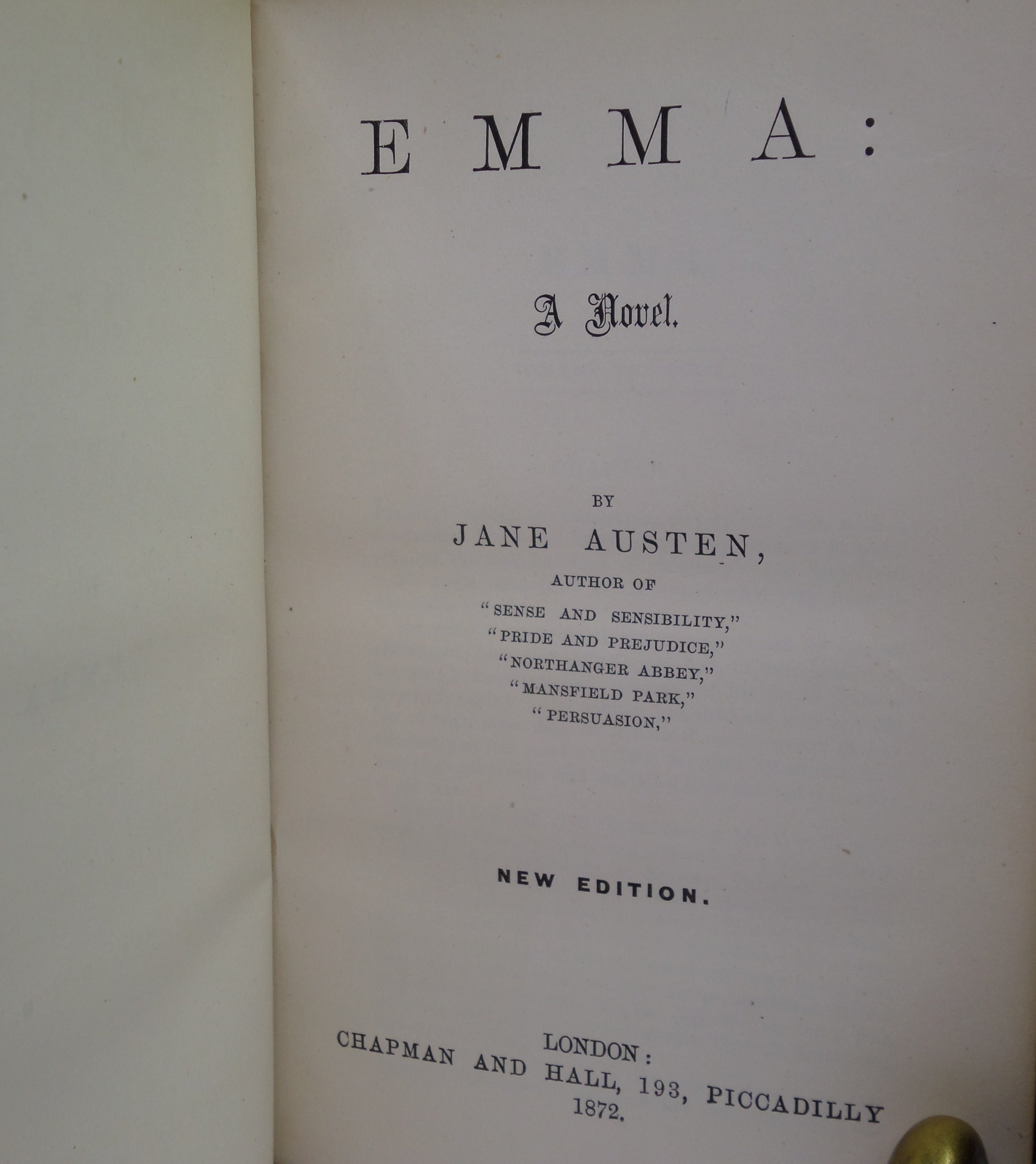 THE NOVELS OF JANE AUSTEN 1872 FINELY BOUND IN FIVE VOLUMES