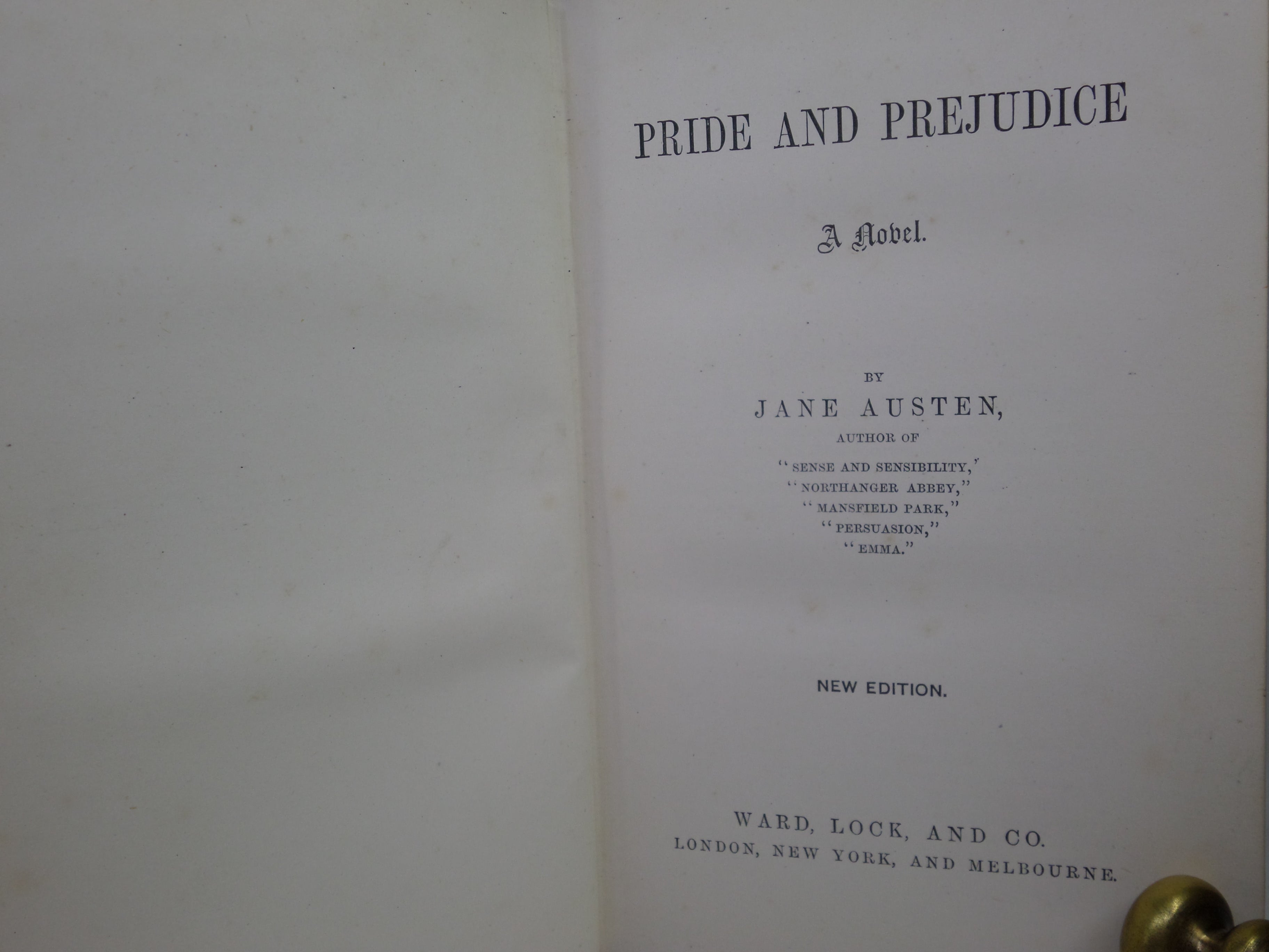 PRIDE AND PREJUDICE BY JANE AUSTEN C.1896