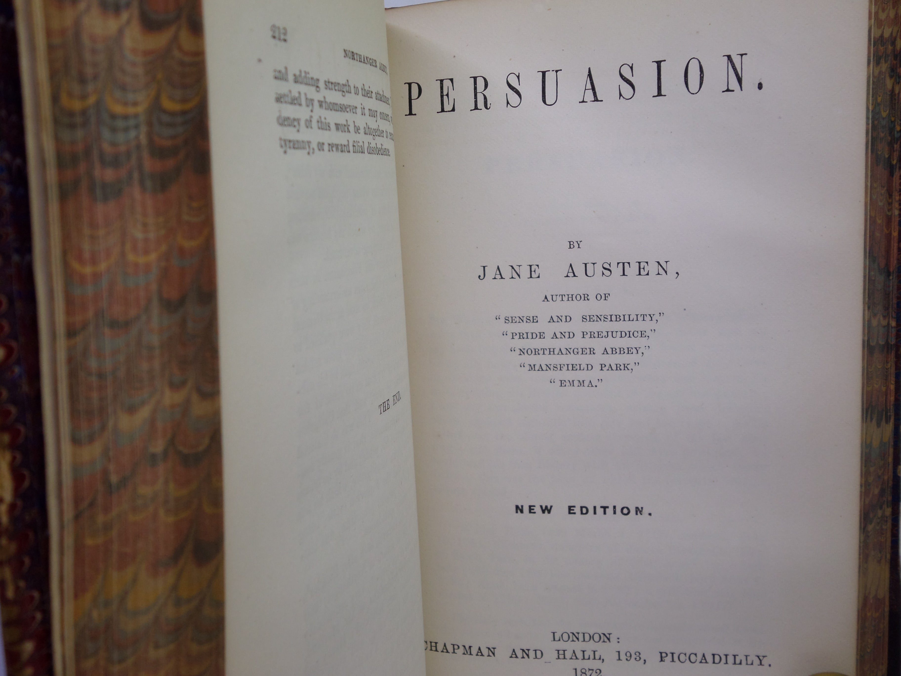 THE NOVELS OF JANE AUSTEN 1872 FINELY BOUND IN FIVE VOLUMES