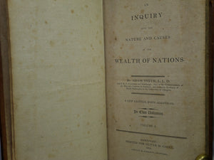 THE WEALTH OF NATIONS BY ADAM SMITH 1804 THIRD AMERICAN EDITION, LEATHER BINDING