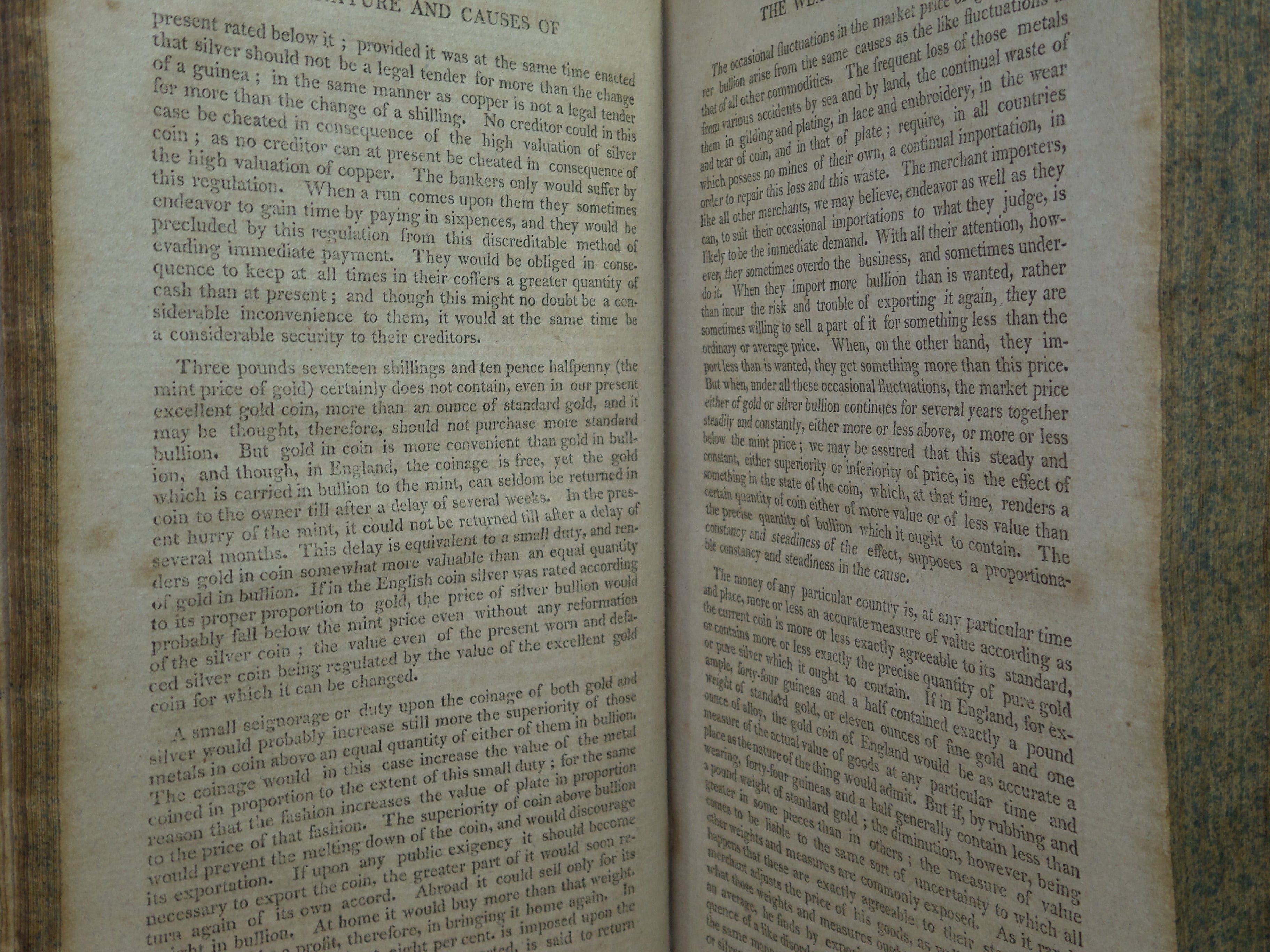 THE WEALTH OF NATIONS BY ADAM SMITH 1804 THIRD AMERICAN EDITION, LEATHER BINDING