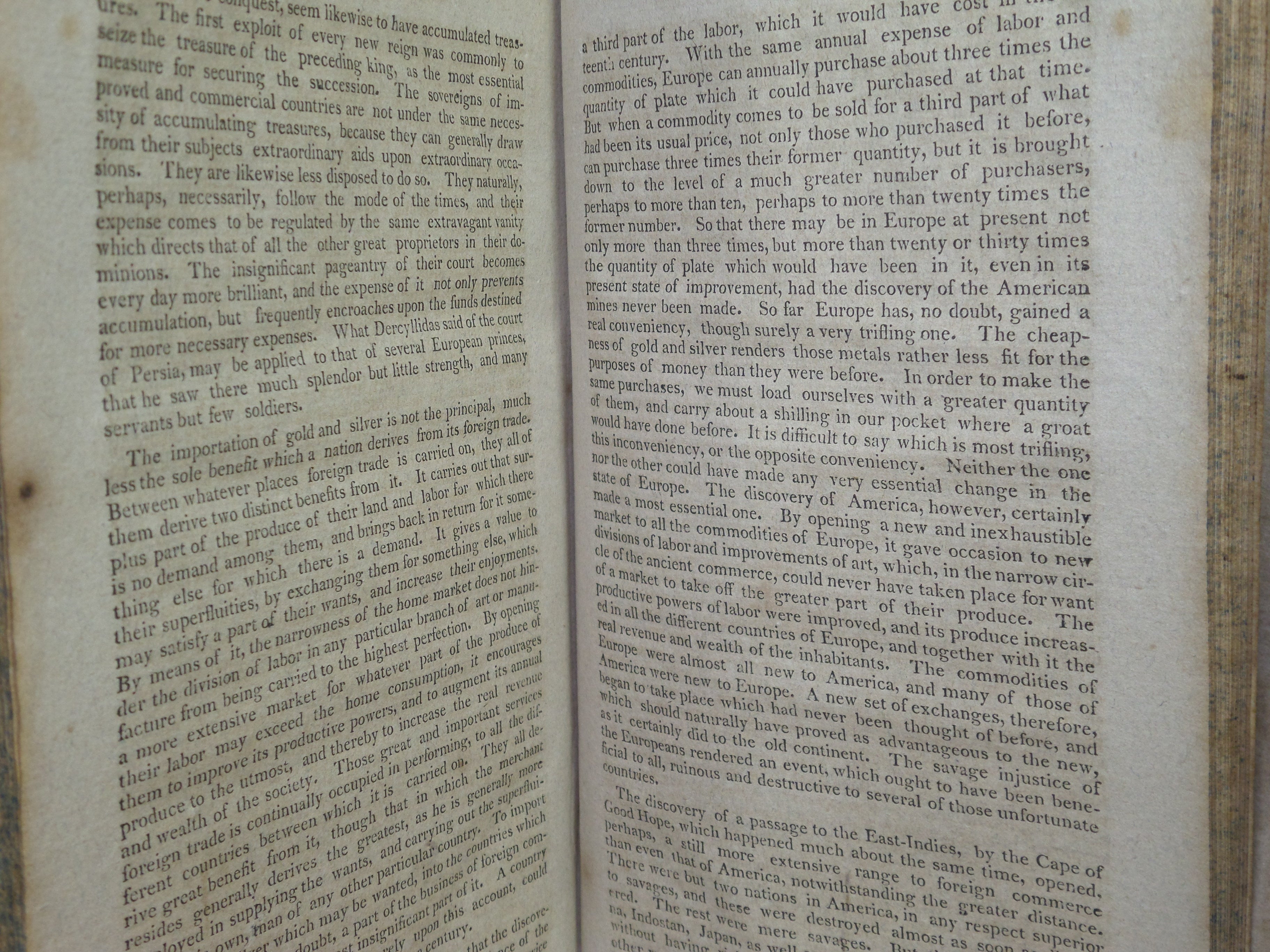 THE WEALTH OF NATIONS BY ADAM SMITH 1804 THIRD AMERICAN EDITION, LEATHER BINDING