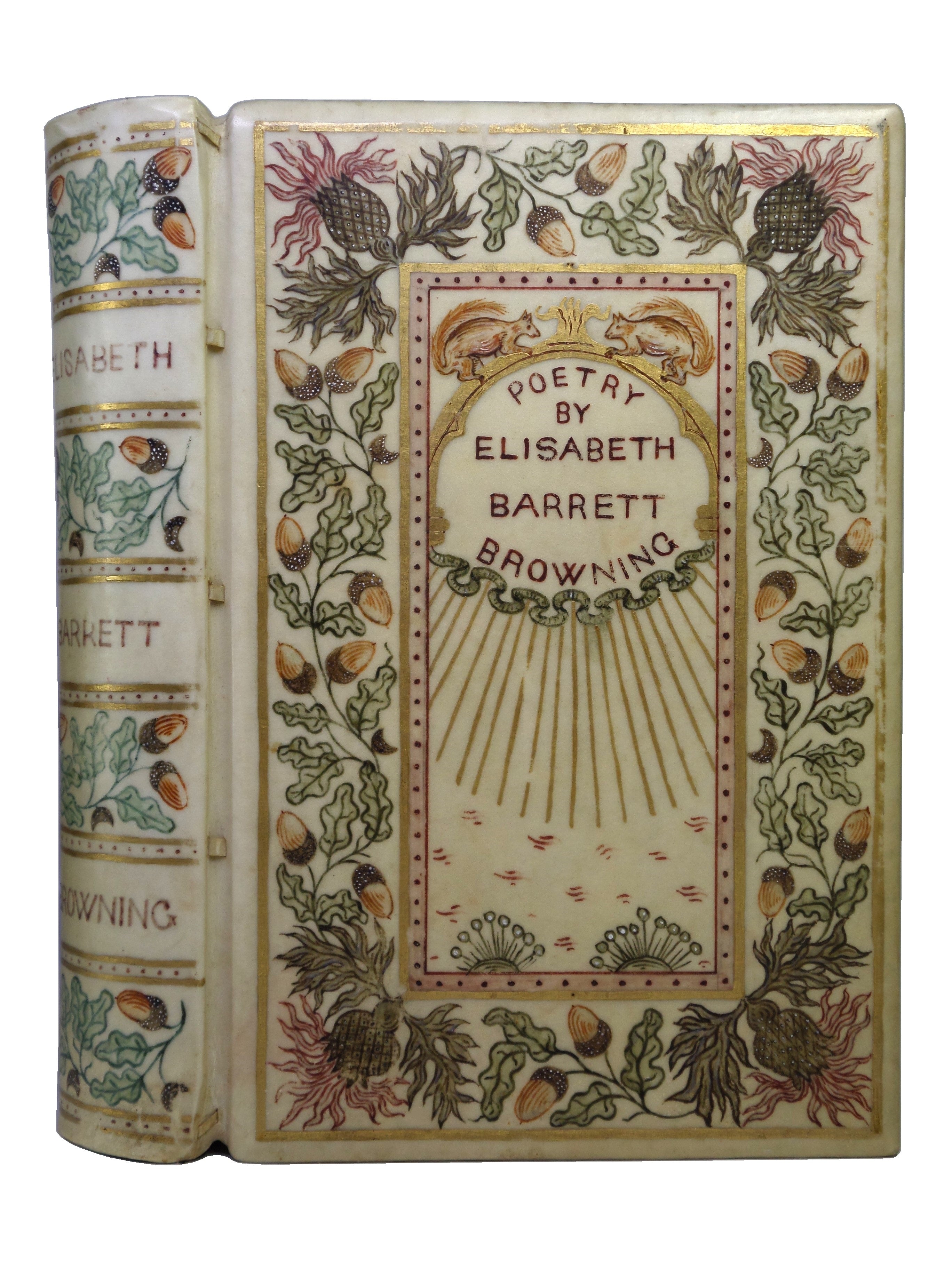 POETRY OF ELIZABETH BARRETT BROWNING 1888-89 ARTS & CRAFTS HAND-PAINTED BINDING