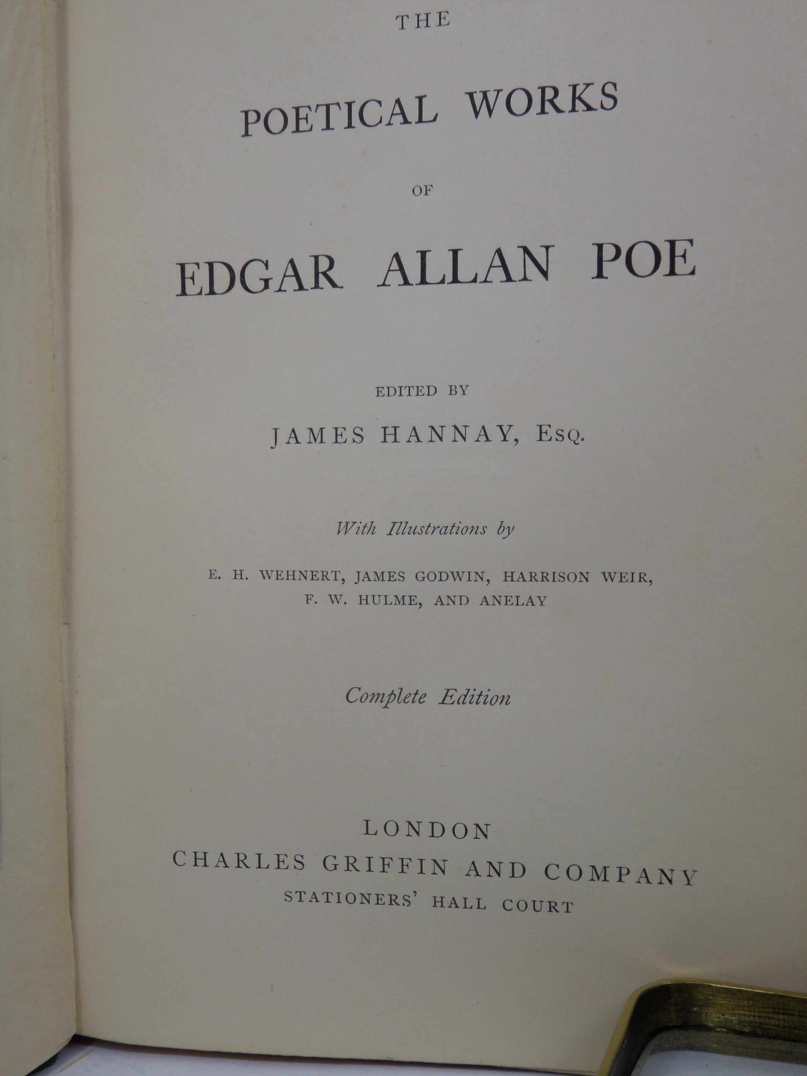 THE POETICAL WORKS OF EDGAR ALLAN POE 1852 COMPLETE EDITION ILLUSTRATED
