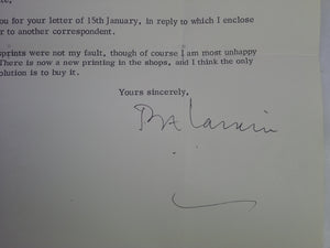 THE LESS DECEIVED WITH TYPED LETTER SIGNED BY PHILIP LARKIN