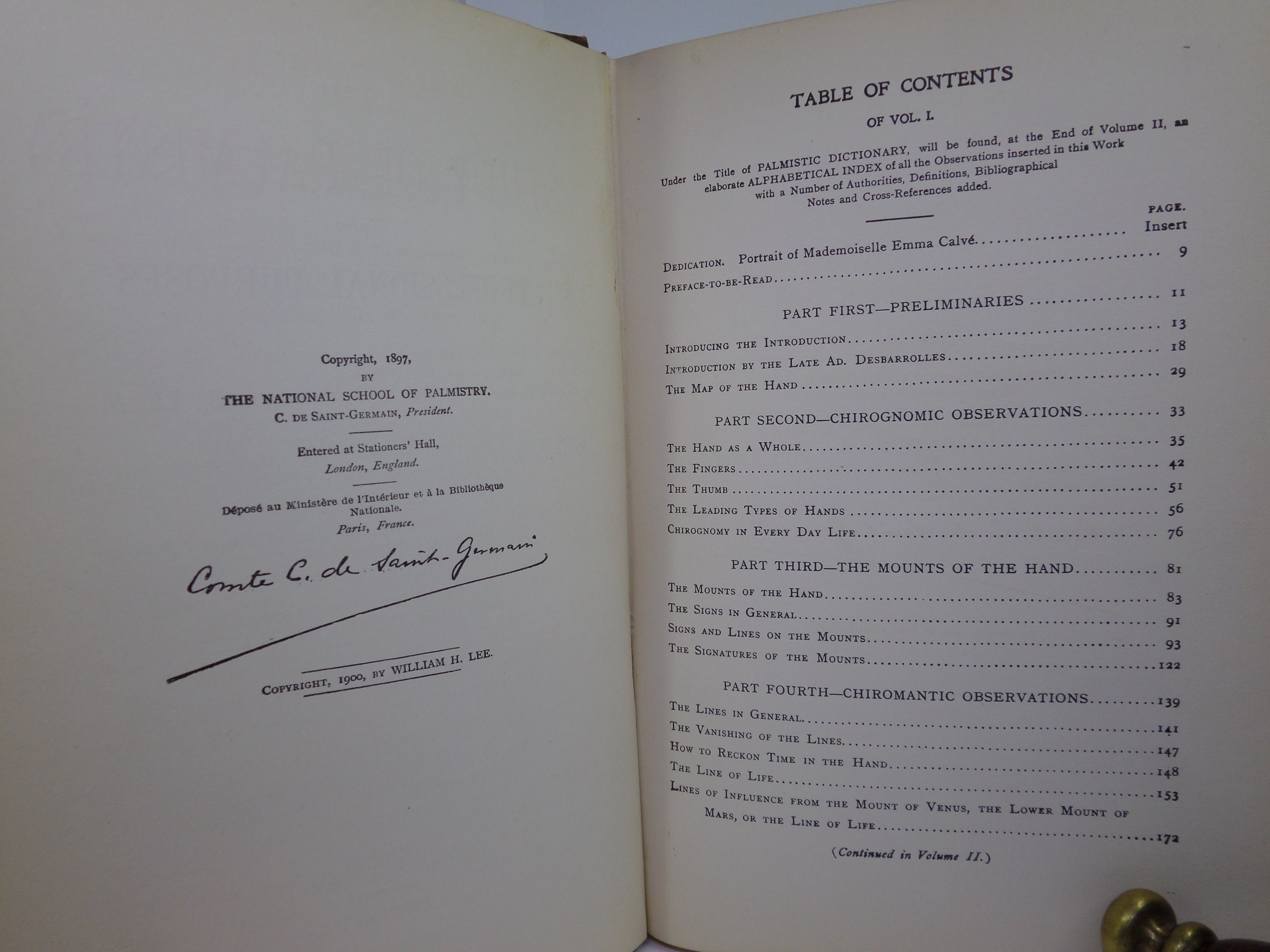 THE STUDY OF PALMISTRY FOR PROFESSIONAL PURPOSES BY COMTE C. DE SAINT-GERMAIN