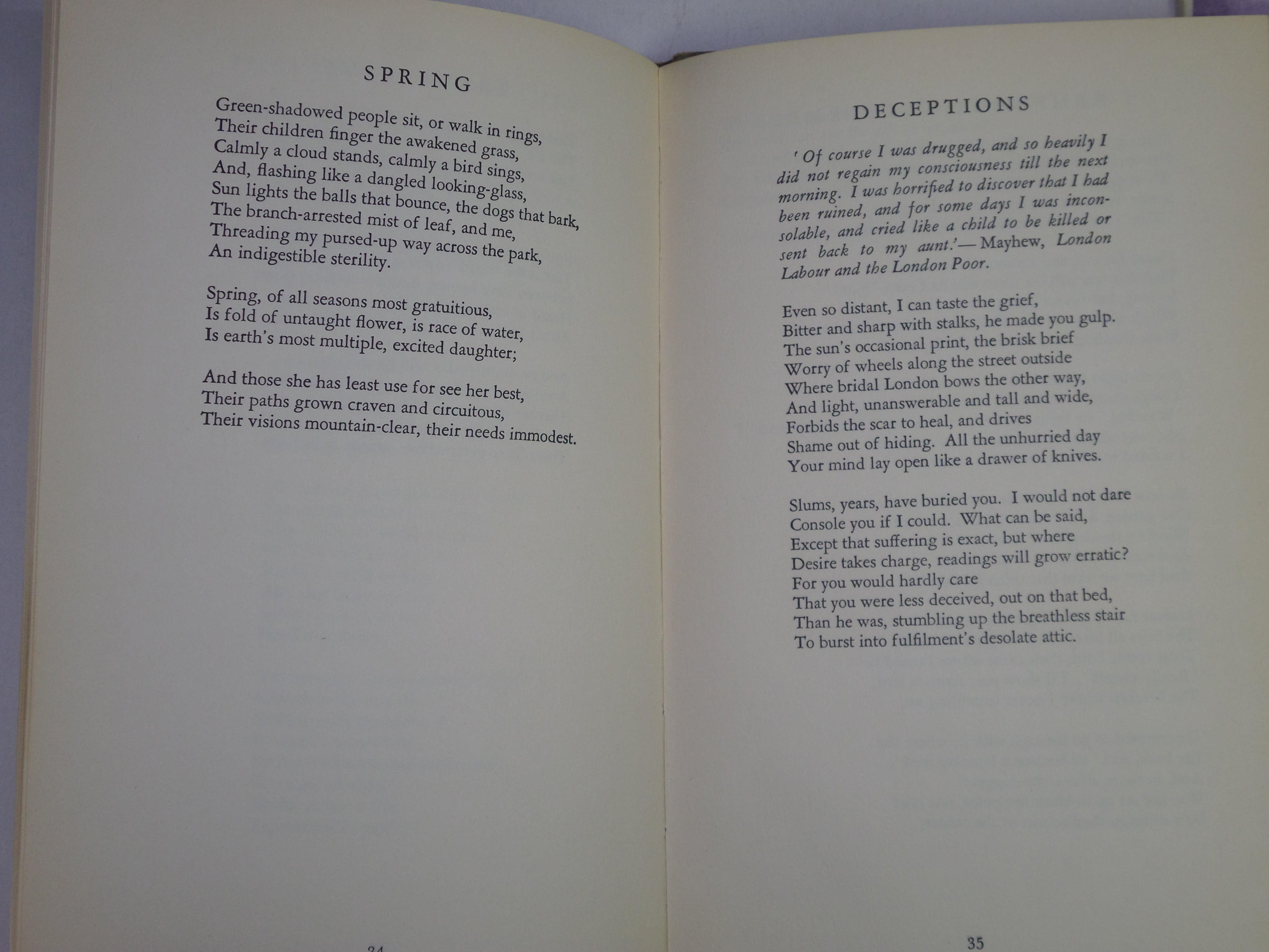 Deceptions By Larkin THE LESS DECEIVED WITH TYPED LETTER SIGNED BY PHILIP LARKIN – MFR Rare ...