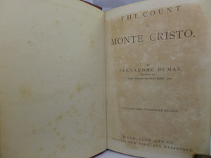 THE COUNT OF MONTE CRISTO BY ALEXANDRE DUMAS CA.1900 LEATHER BINDING