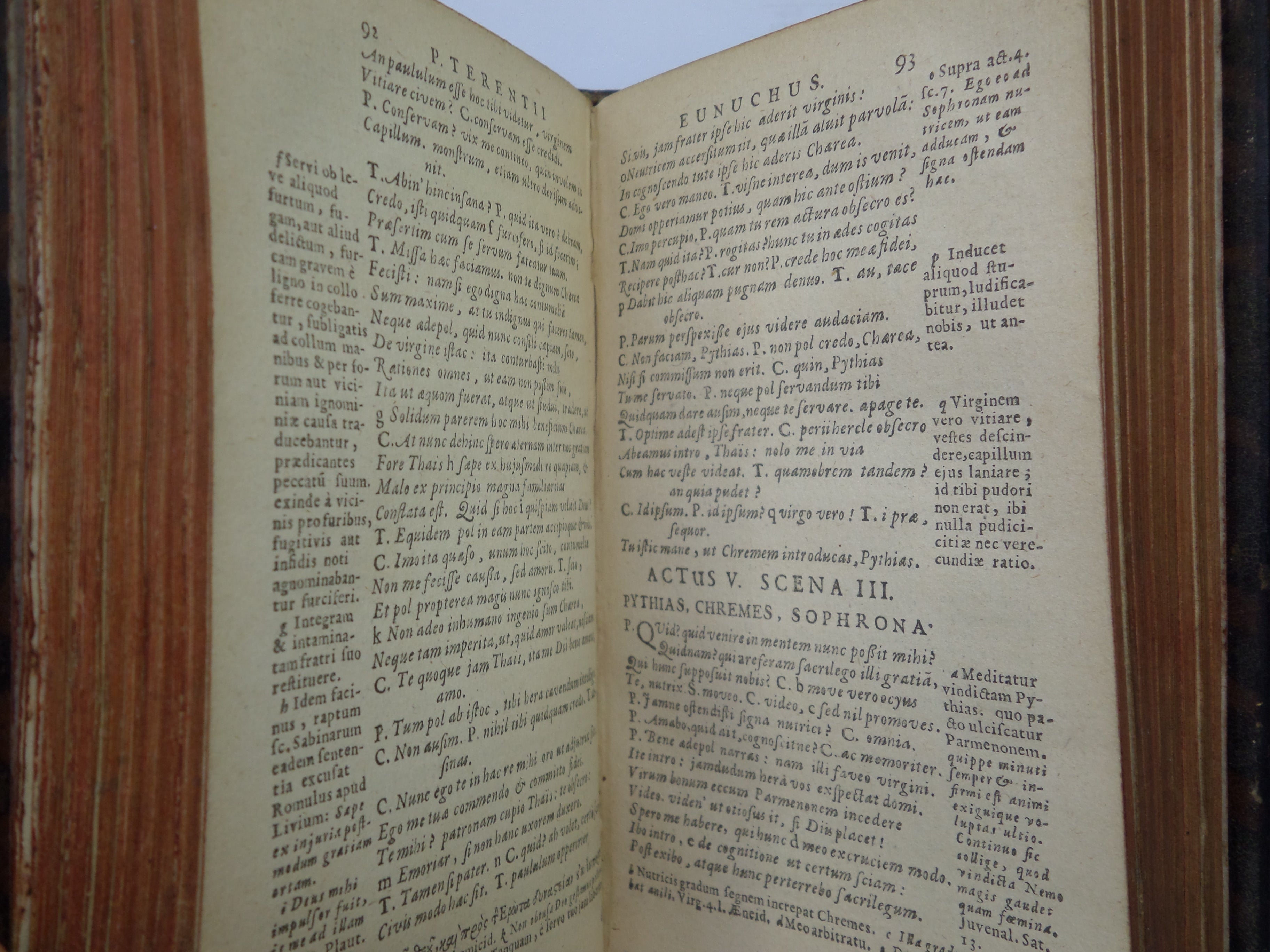 PUB. TERENTII COMOEDIAE SEX EX RECENSIONE HEINSIANA - TERENCE'S SIX COMEDIES 1668 COEVAL LEATHER BINDING