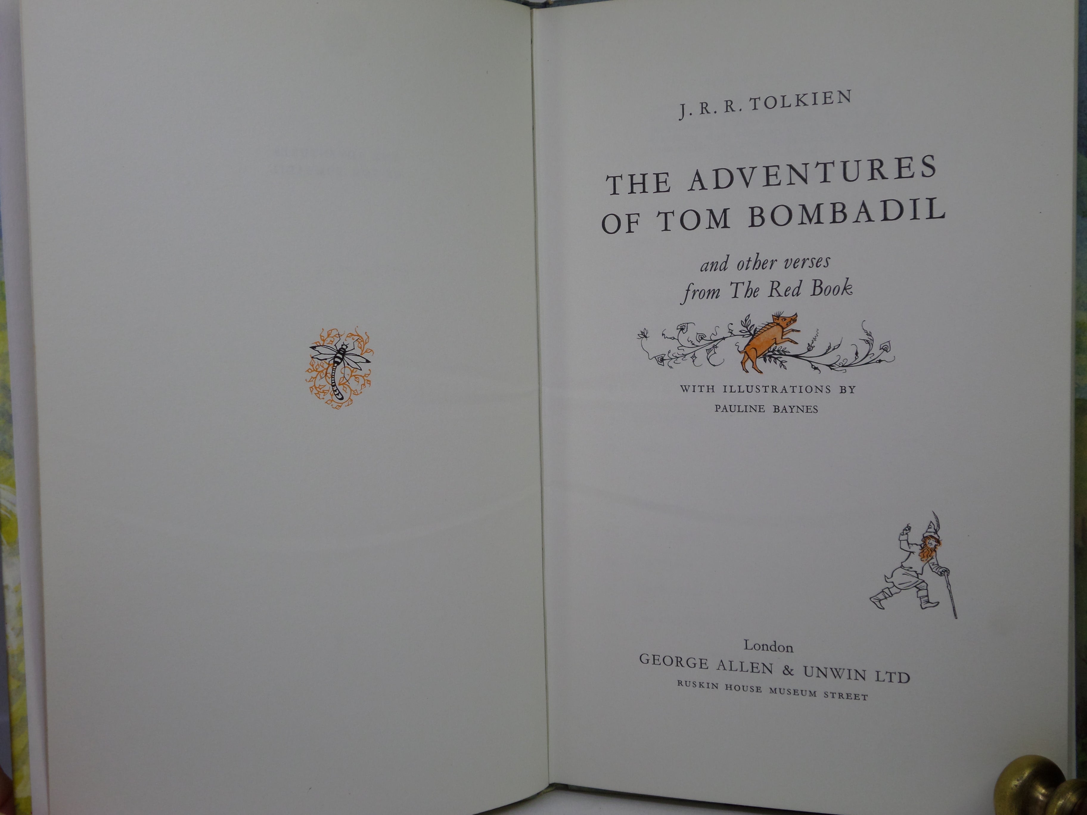 THE ADVENTURES OF TOM BOMBADIL BY J.R.R. TOLKIEN 1962 FIRST EDITION