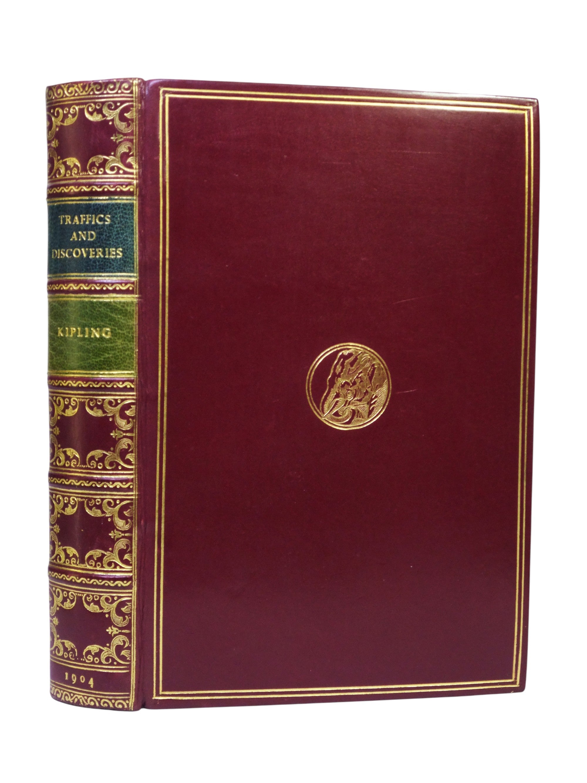TRAFFICS AND DISCOVERIES 1904 RUDYARD KIPLING FIRST ED. BAYNTUN RIVIERE BINDING