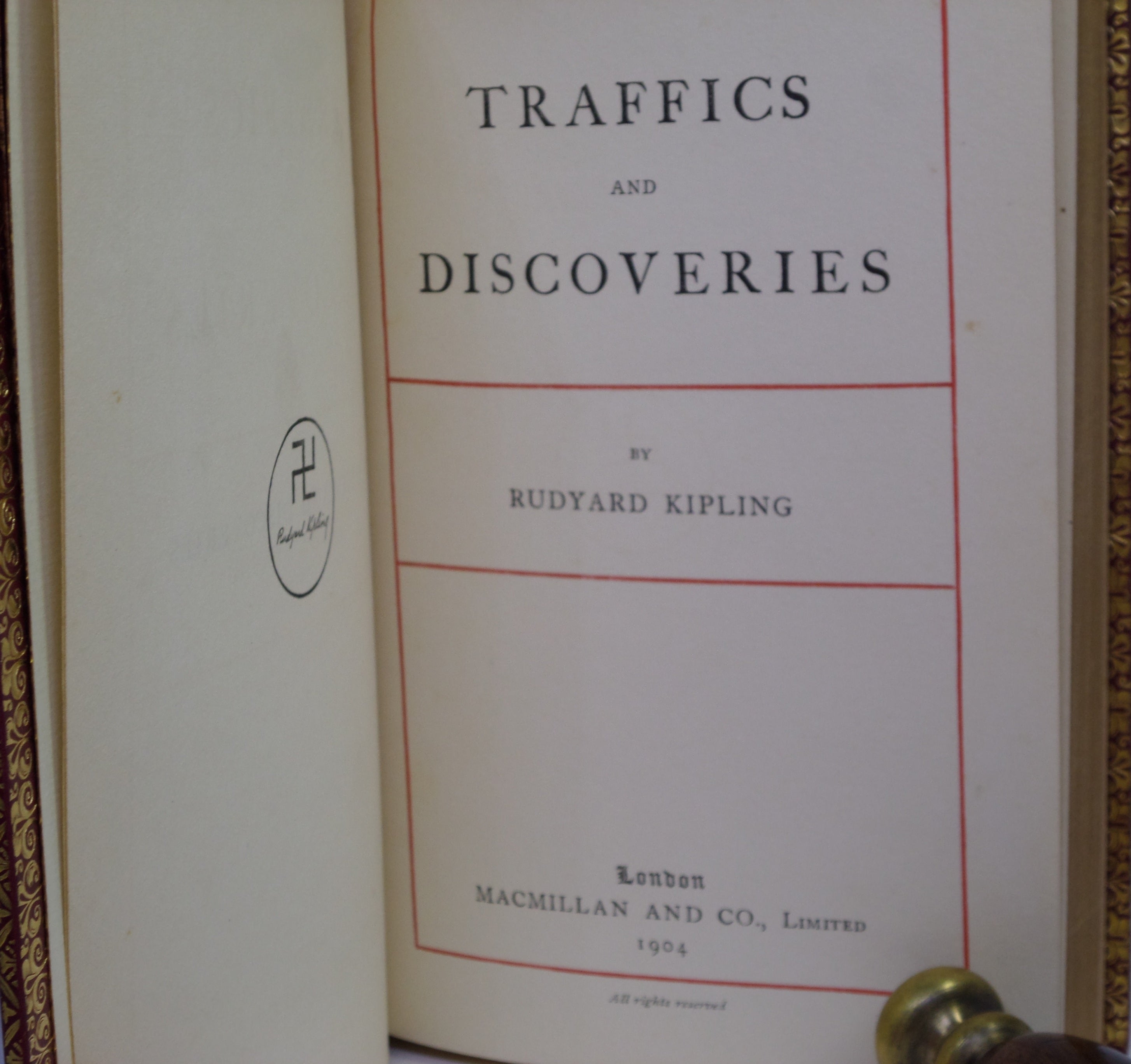 TRAFFICS AND DISCOVERIES 1904 RUDYARD KIPLING FIRST ED. BAYNTUN RIVIERE BINDING