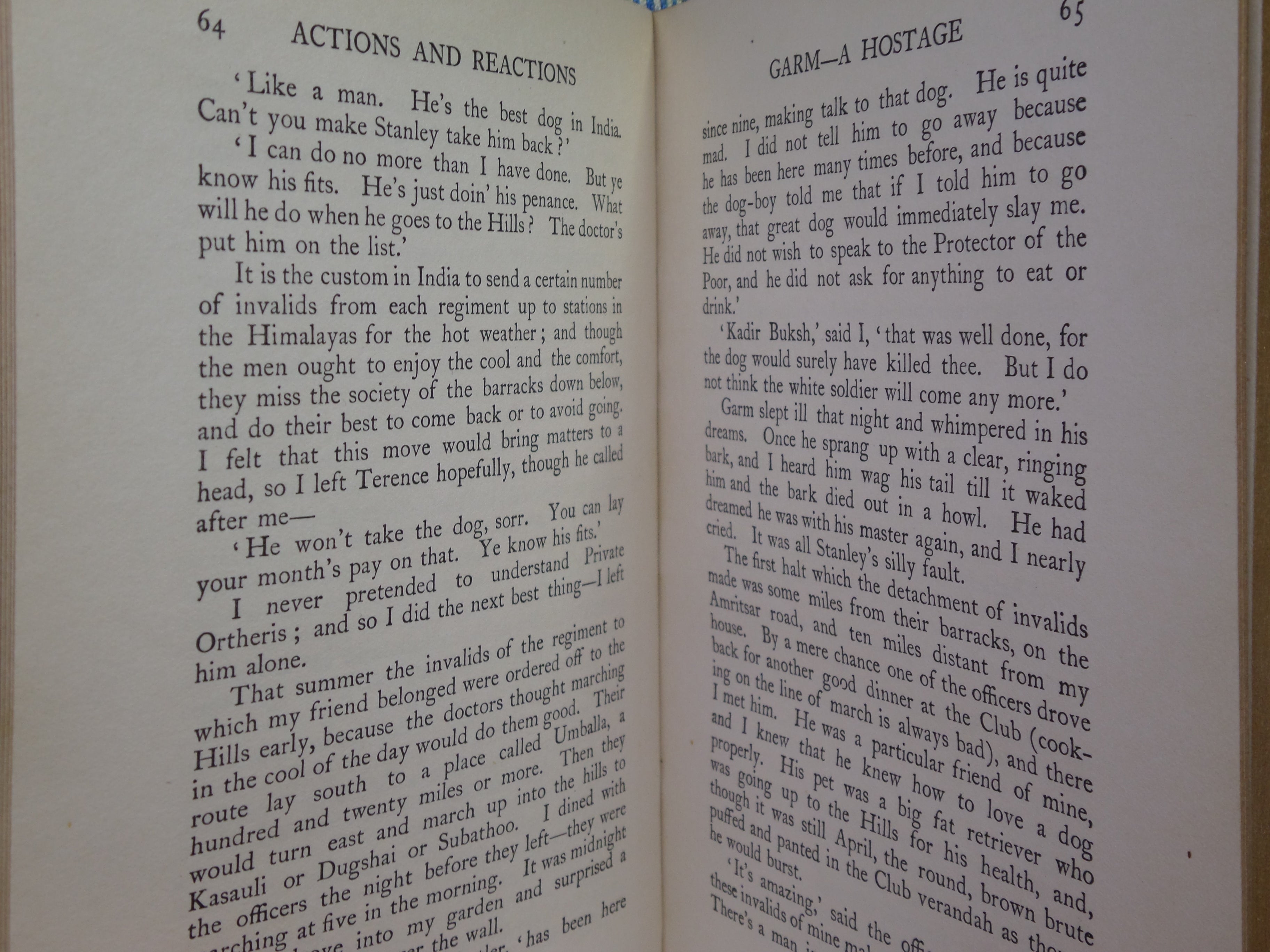 ACTIONS AND REACTIONS BY RUDYARD KIPLING 1909 BAYNTUN BINDING
