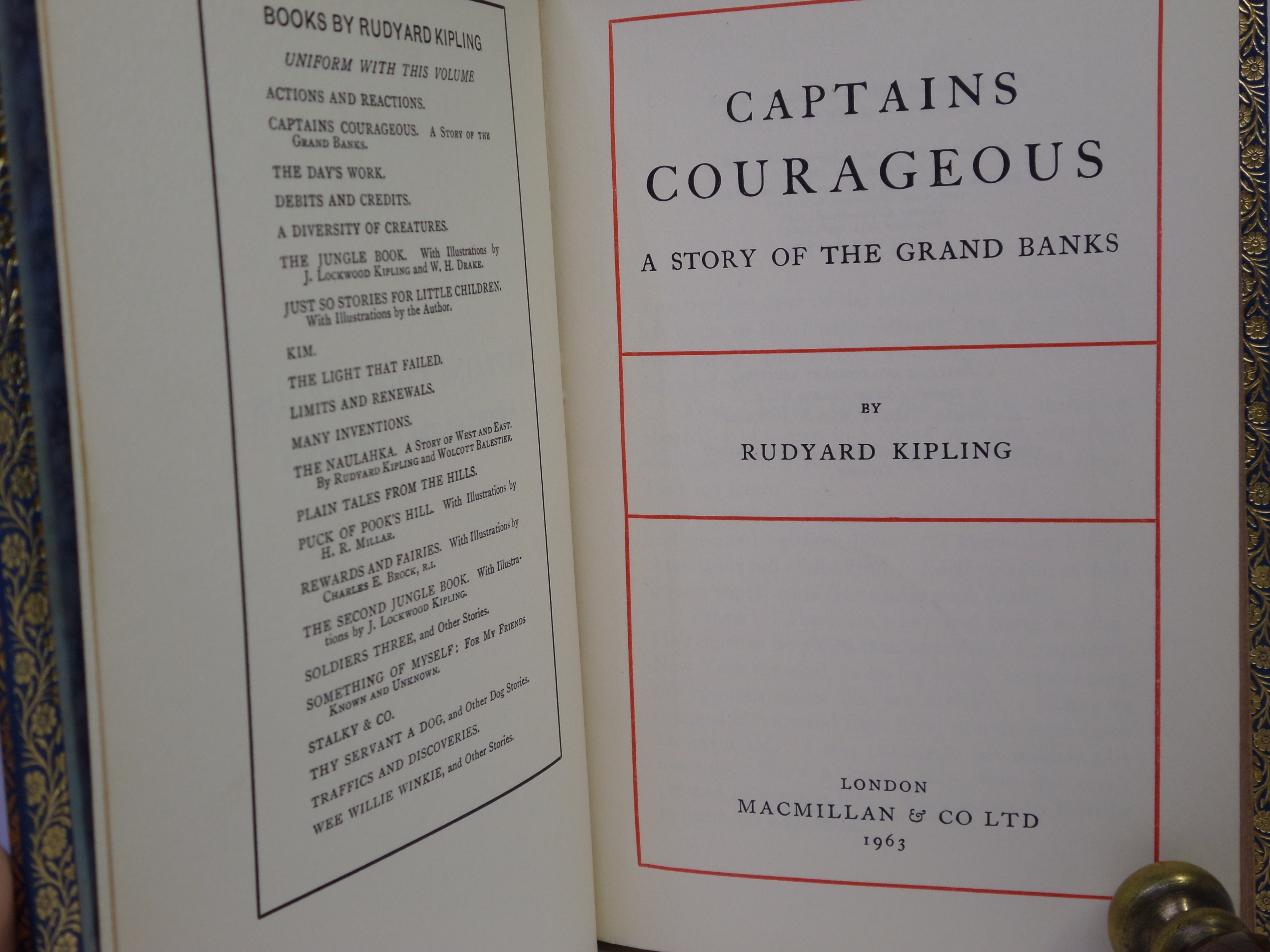 CAPTAINS COURAGEOUS BY RUDYARD KIPLING 1963 BAYNTUN FINE BINDING