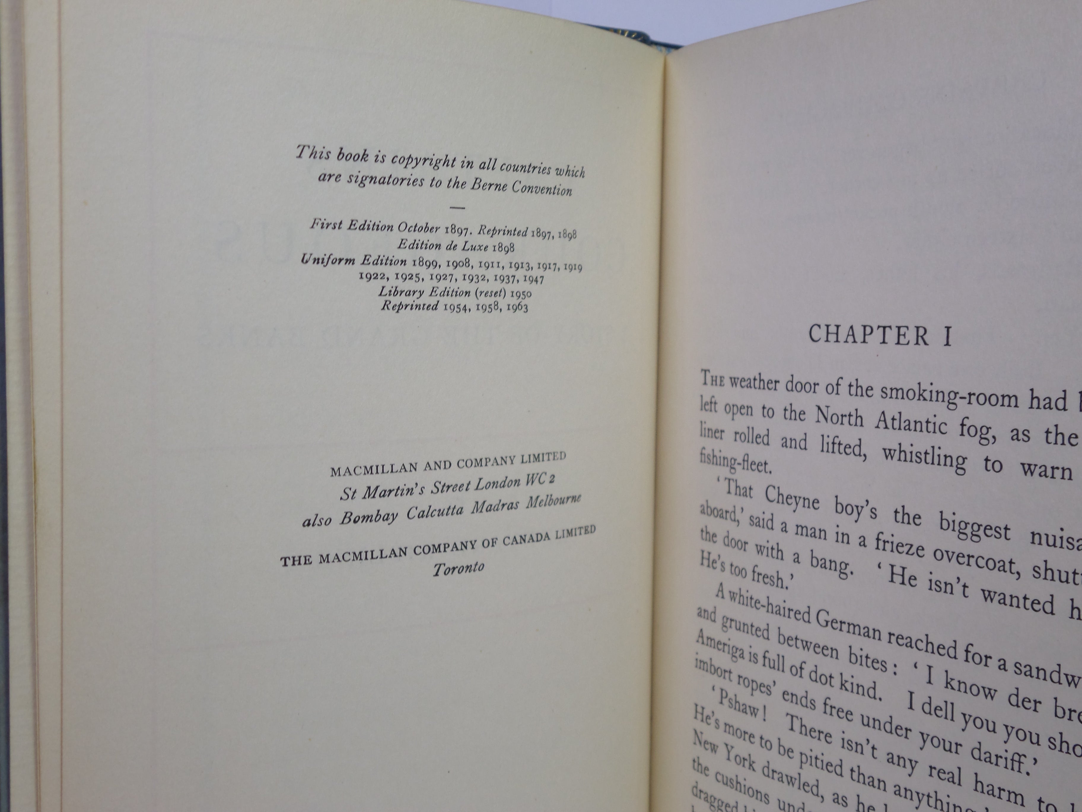 CAPTAINS COURAGEOUS BY RUDYARD KIPLING 1963 BAYNTUN FINE BINDING