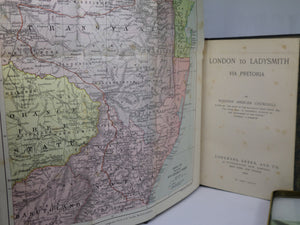 LONDON TO LADYSMITH VIA PRETORIA BY WINSTON SPENCER CHURCHILL 1900 FIRST EDITION LEATHER BOUND BY BICKERS