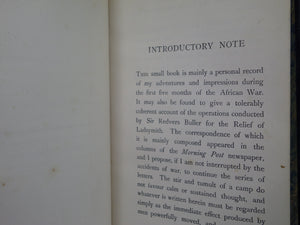 LONDON TO LADYSMITH VIA PRETORIA BY WINSTON SPENCER CHURCHILL 1900 FIRST EDITION LEATHER BOUND BY BICKERS