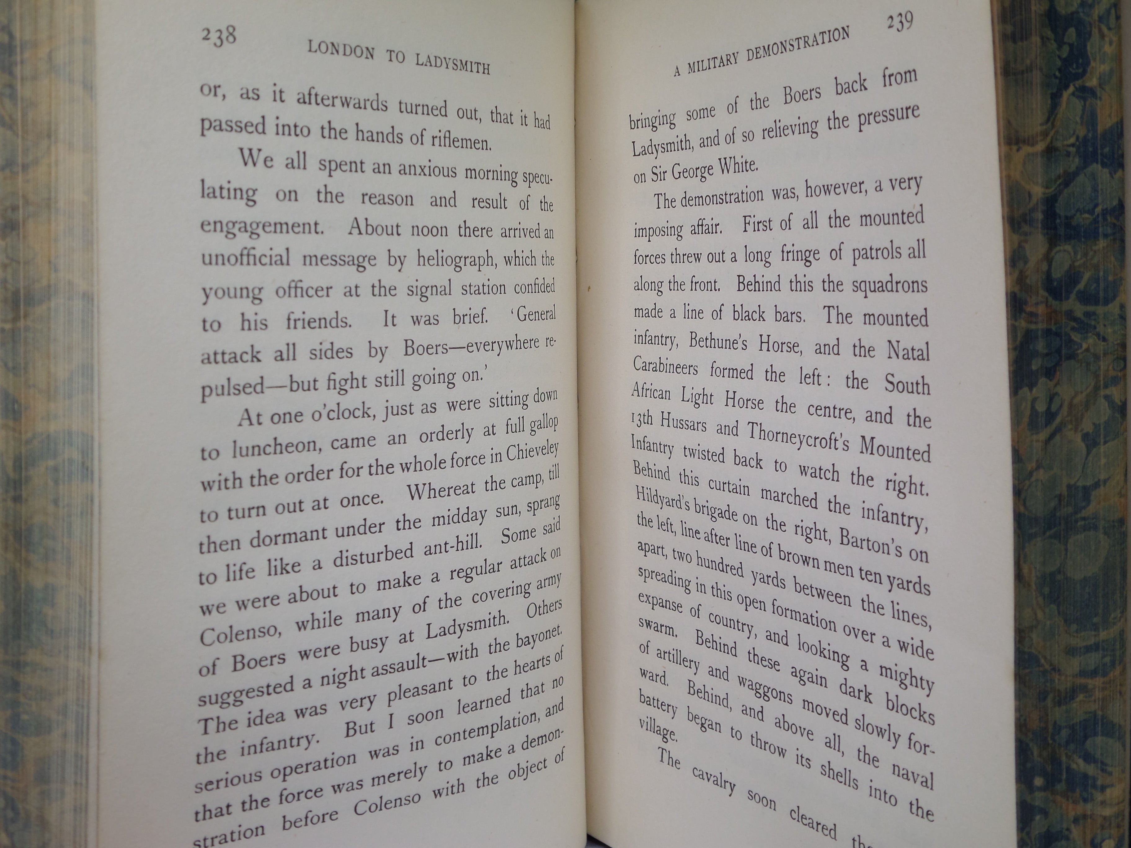 LONDON TO LADYSMITH VIA PRETORIA BY WINSTON SPENCER CHURCHILL 1900 FIRST EDITION LEATHER BOUND BY BICKERS