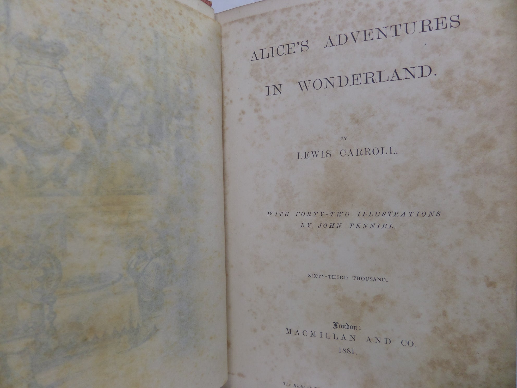 ALICE'S ADVENTURES IN WONDERLAND BY LEWIS CARROLL 1881