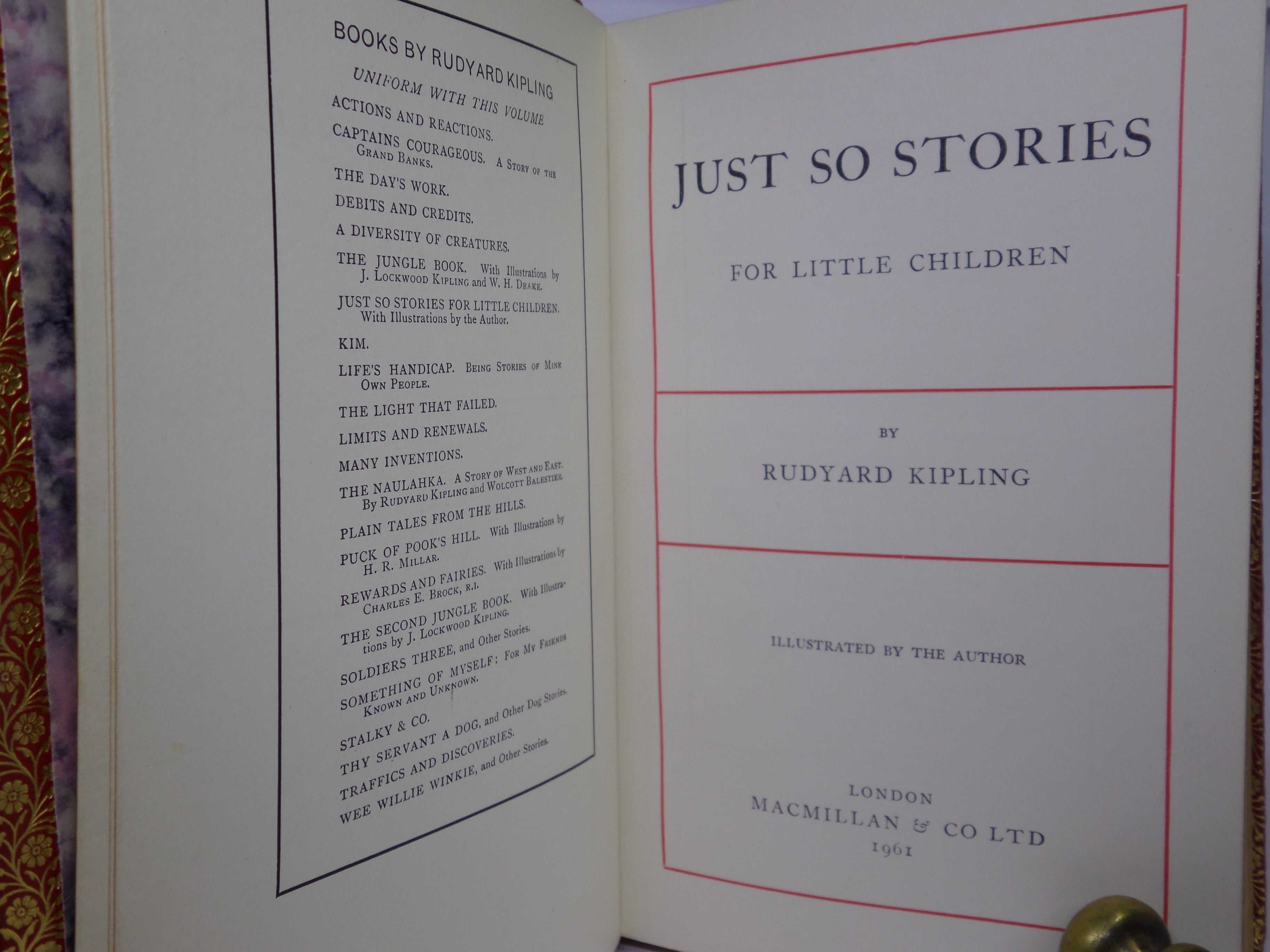 JUST SO STORIES BY RUDYARD KIPLING 1961 BAYNTUN RIVIERE FINE BINDING