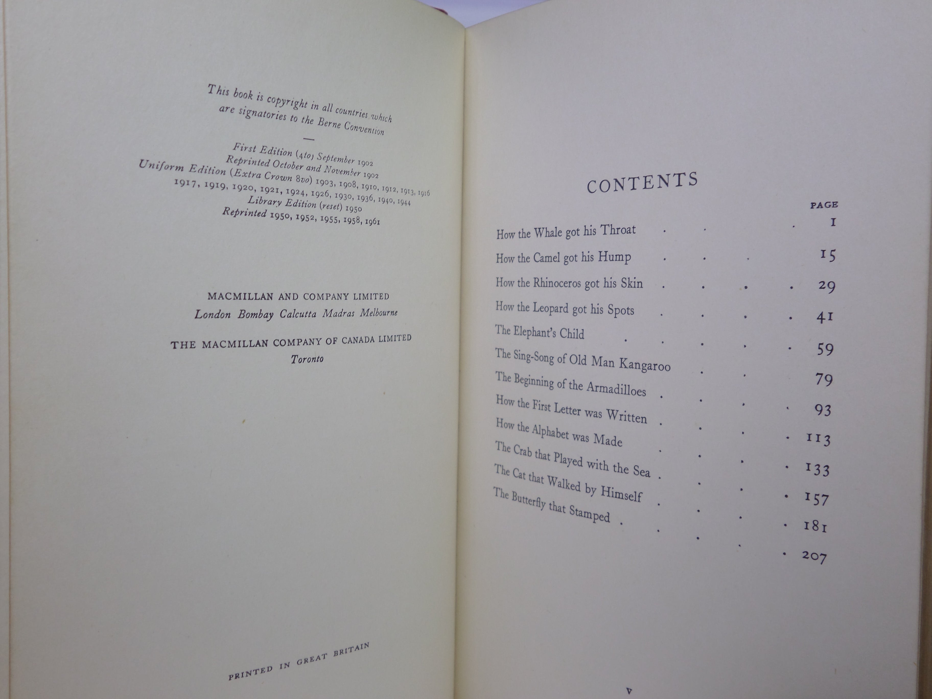 JUST SO STORIES BY RUDYARD KIPLING 1961 BAYNTUN RIVIERE FINE BINDING