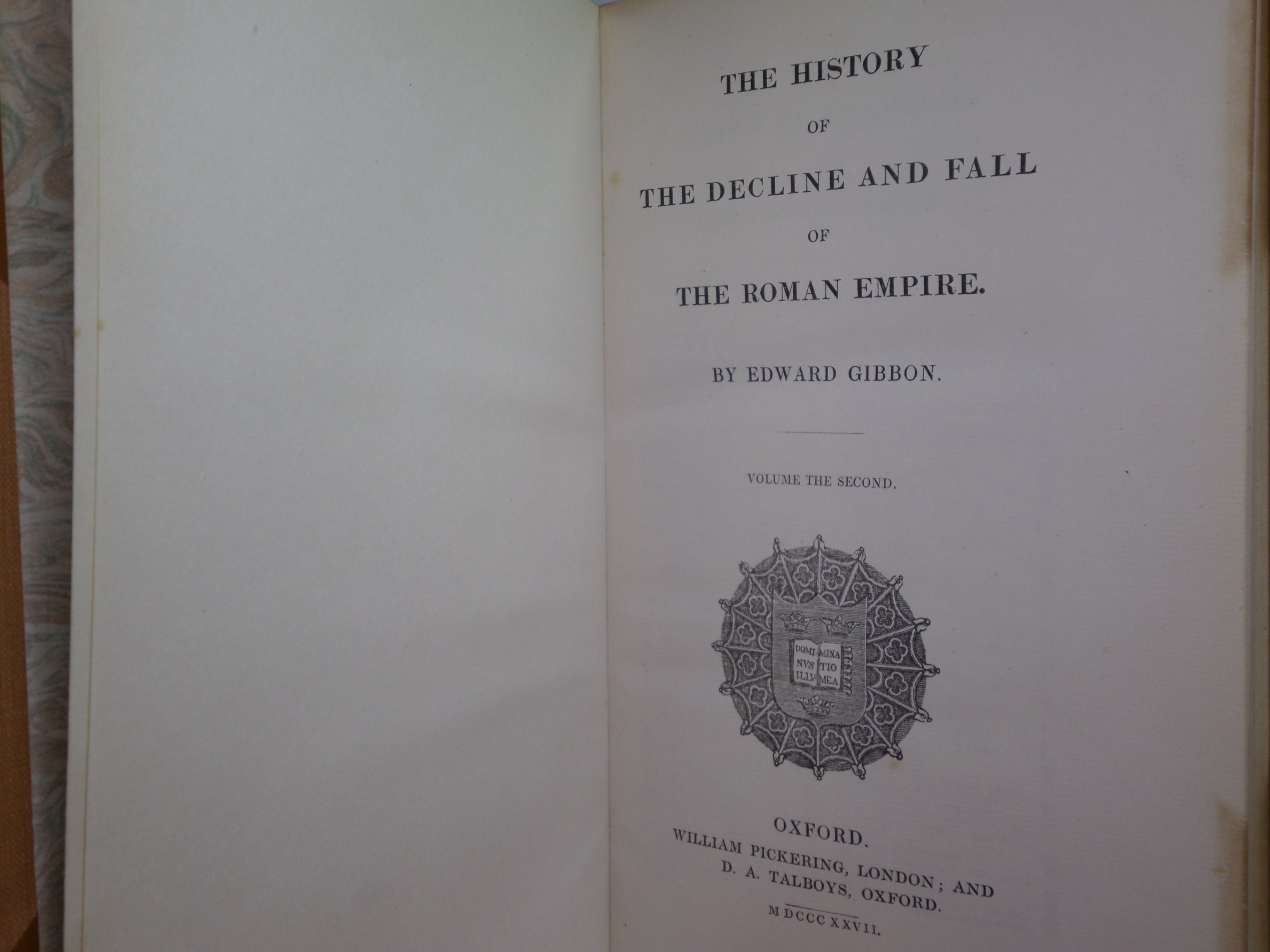 THE HISTORY OF THE DECLINE AND FALL OF THE ROMAN EMPIRE 1827 EDWARD GIBBON, FINELY BOUND BY BAYNTUN