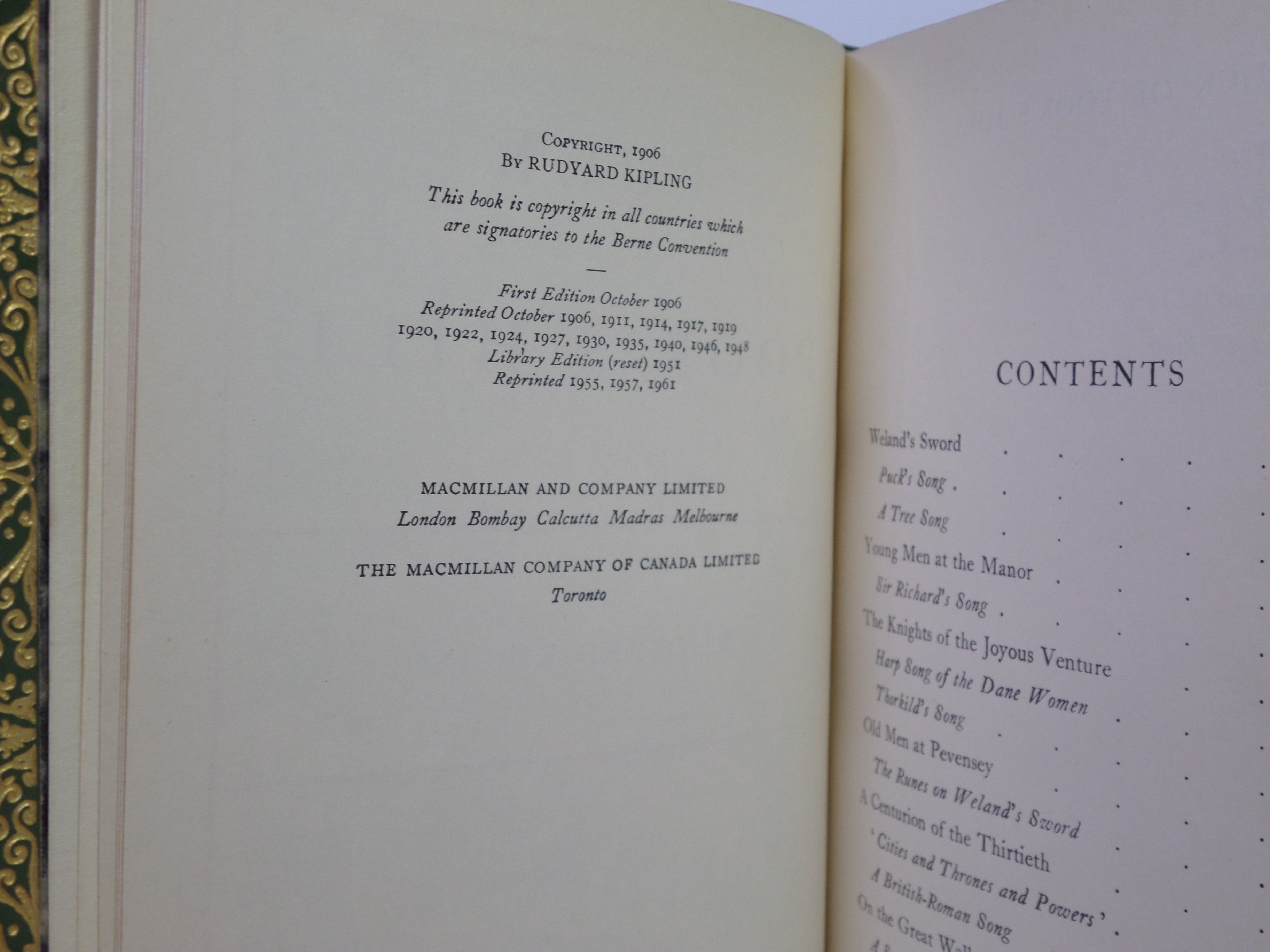 PUCK OF POOK'S HILL BY RUDYARD KIPLING 1961 BAYNTUN FINE BINDING