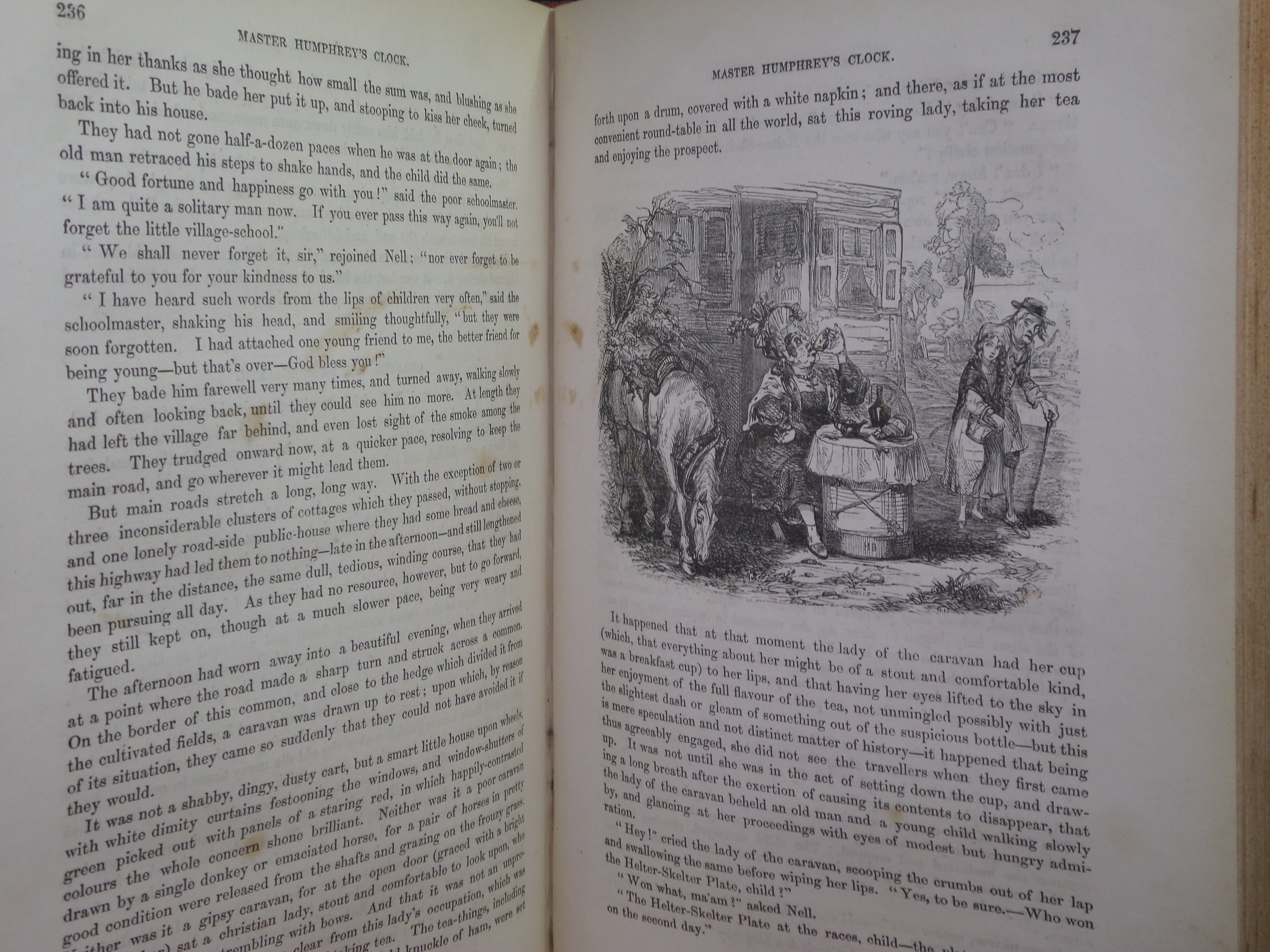 MASTER HUMPHREY'S CLOCK BY CHARLES DICKENS 1840-1841 FIRST EDITION LEATHER BOUND