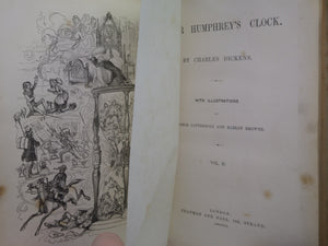 MASTER HUMPHREY'S CLOCK BY CHARLES DICKENS 1840-1841 FIRST EDITION LEATHER BOUND