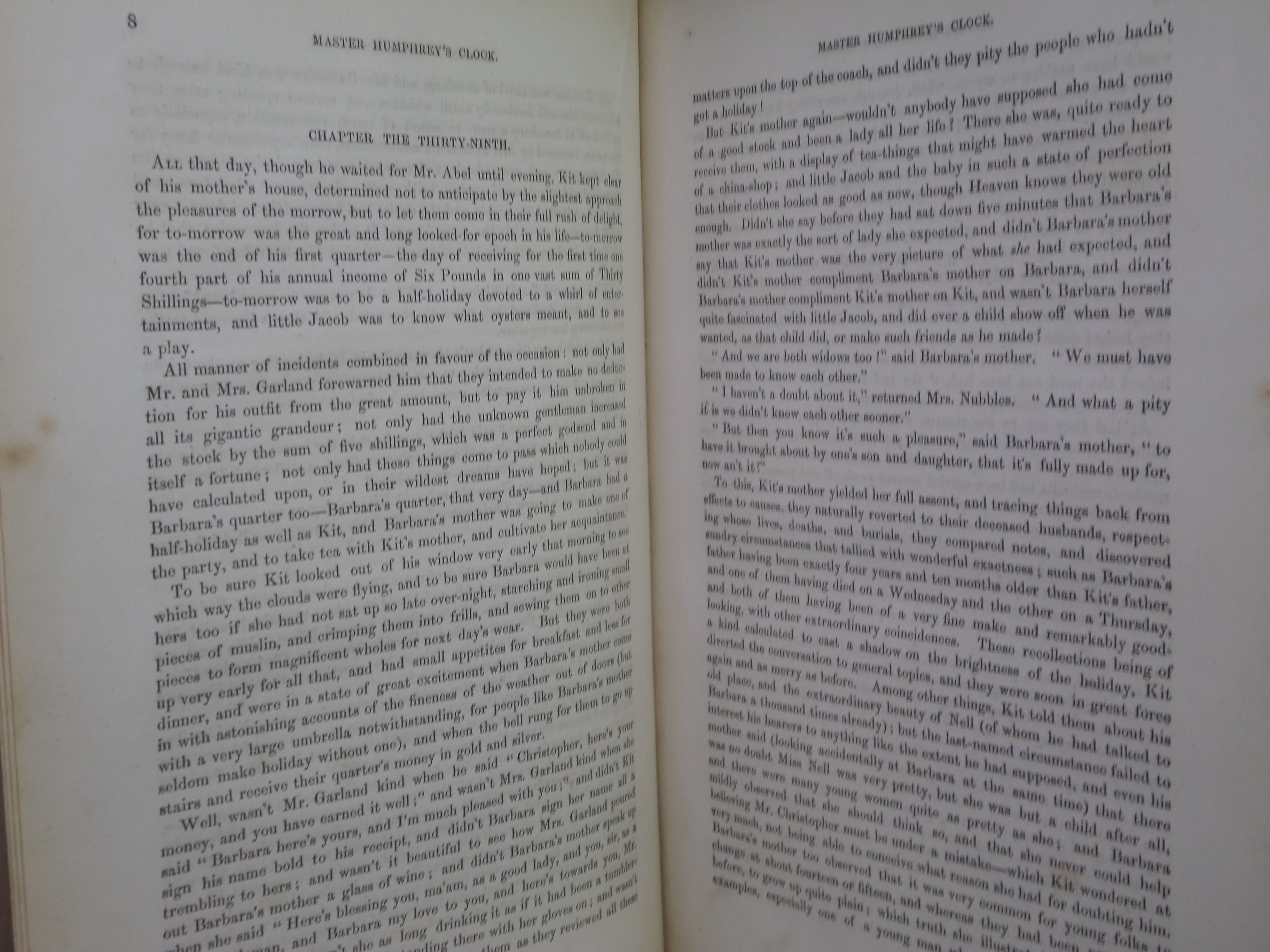 MASTER HUMPHREY'S CLOCK BY CHARLES DICKENS 1840-1841 FIRST EDITION LEATHER BOUND