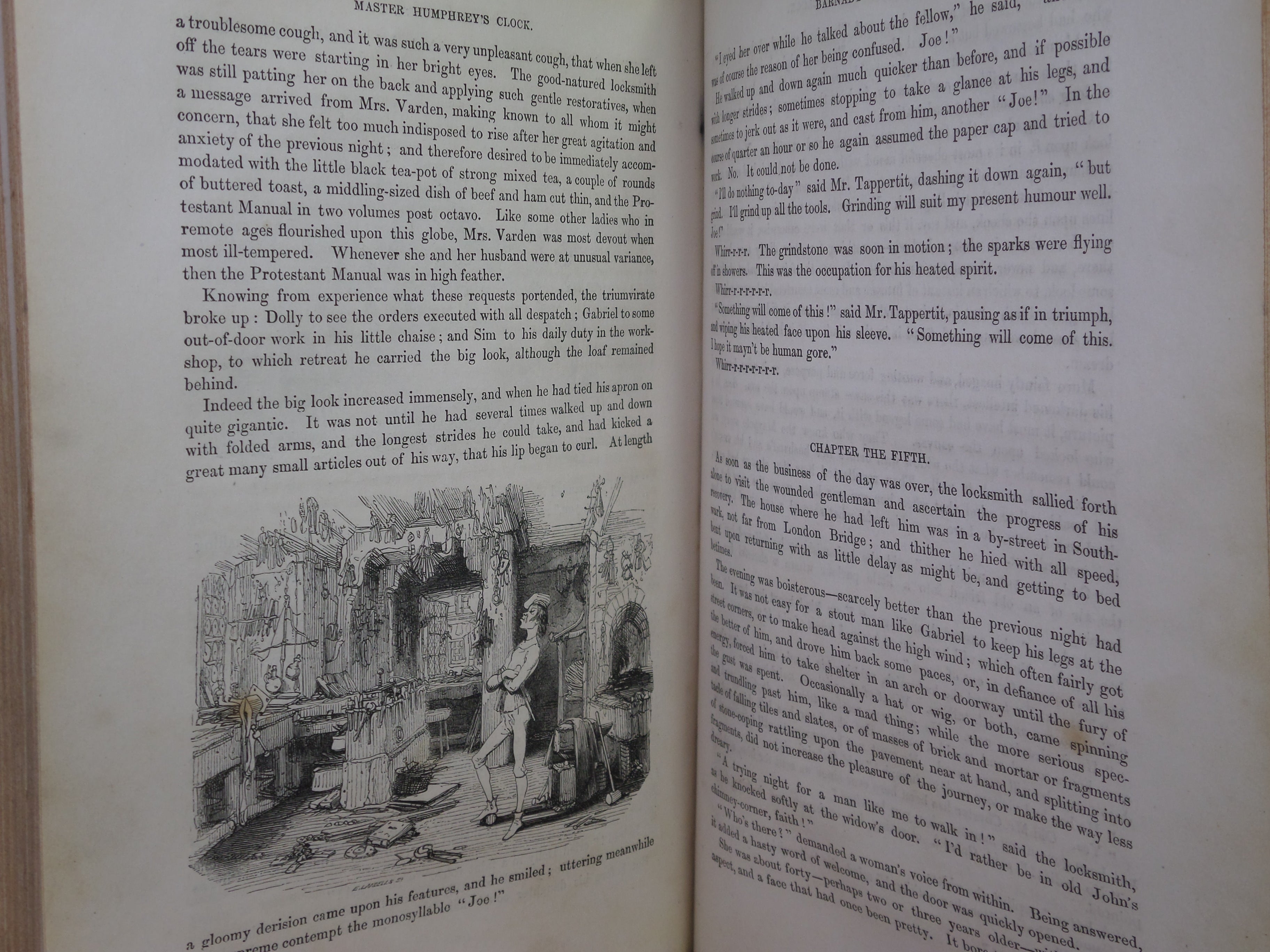 MASTER HUMPHREY'S CLOCK BY CHARLES DICKENS 1840-1841 FIRST EDITION LEATHER BOUND