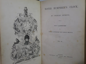 MASTER HUMPHREY'S CLOCK BY CHARLES DICKENS 1840-1841 FIRST EDITION LEATHER BOUND