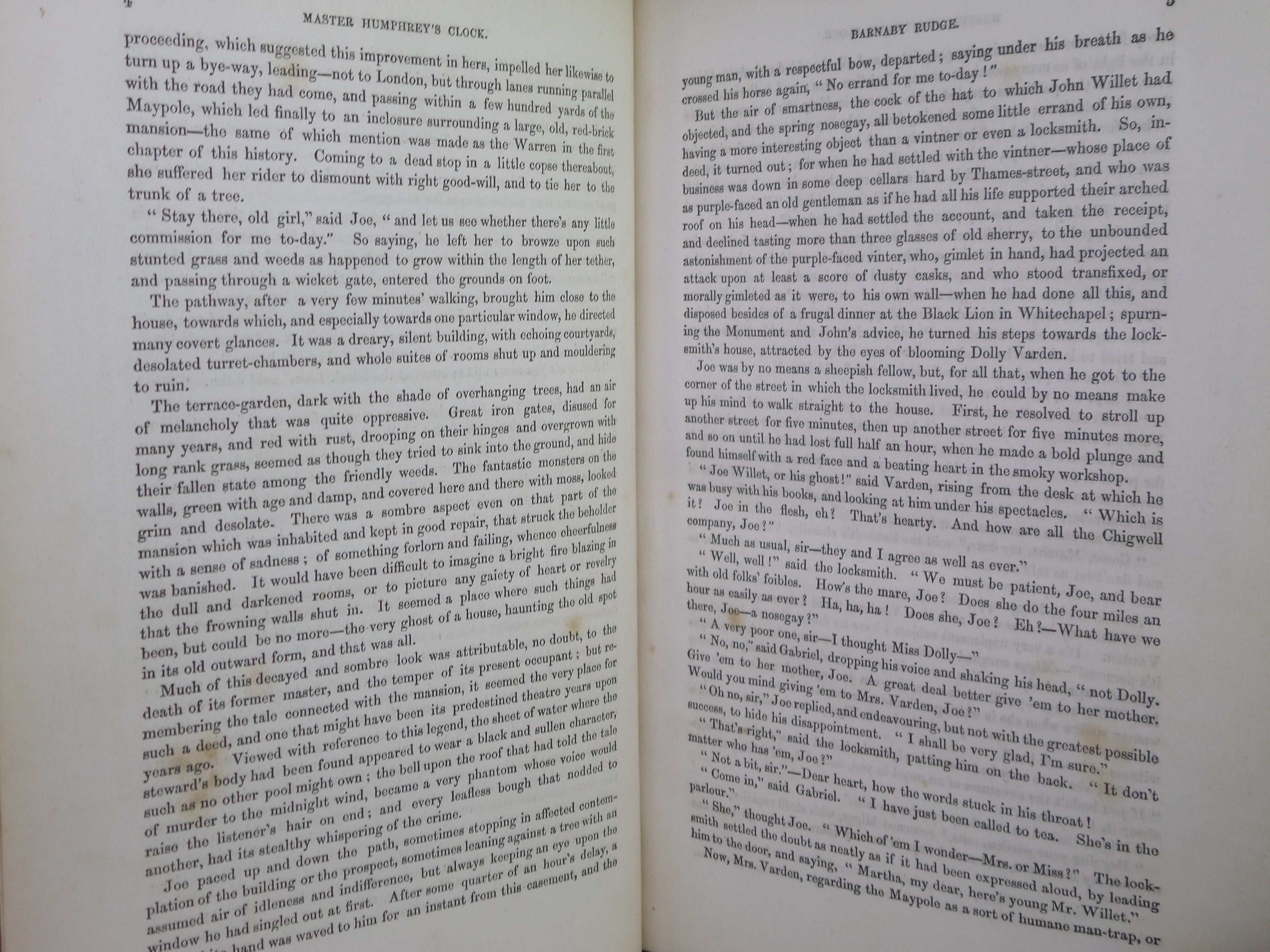 MASTER HUMPHREY'S CLOCK BY CHARLES DICKENS 1840-1841 FIRST EDITION LEATHER BOUND