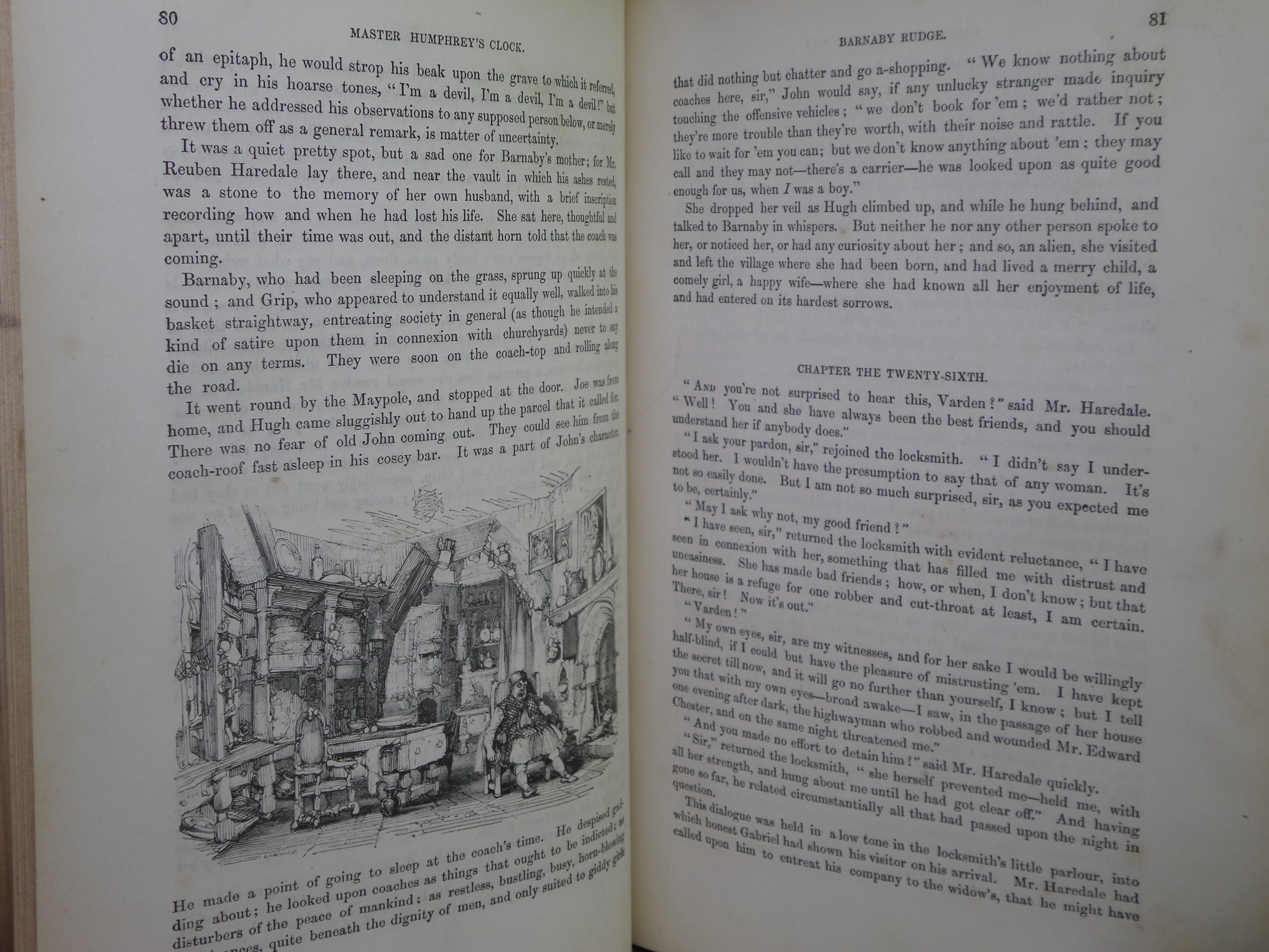 MASTER HUMPHREY'S CLOCK BY CHARLES DICKENS 1840-1841 FIRST EDITION LEATHER BOUND