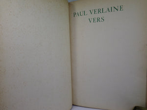 VERS BY PAUL VERLAINE 1910 FINELY BOUND BY CARL SONNTAG