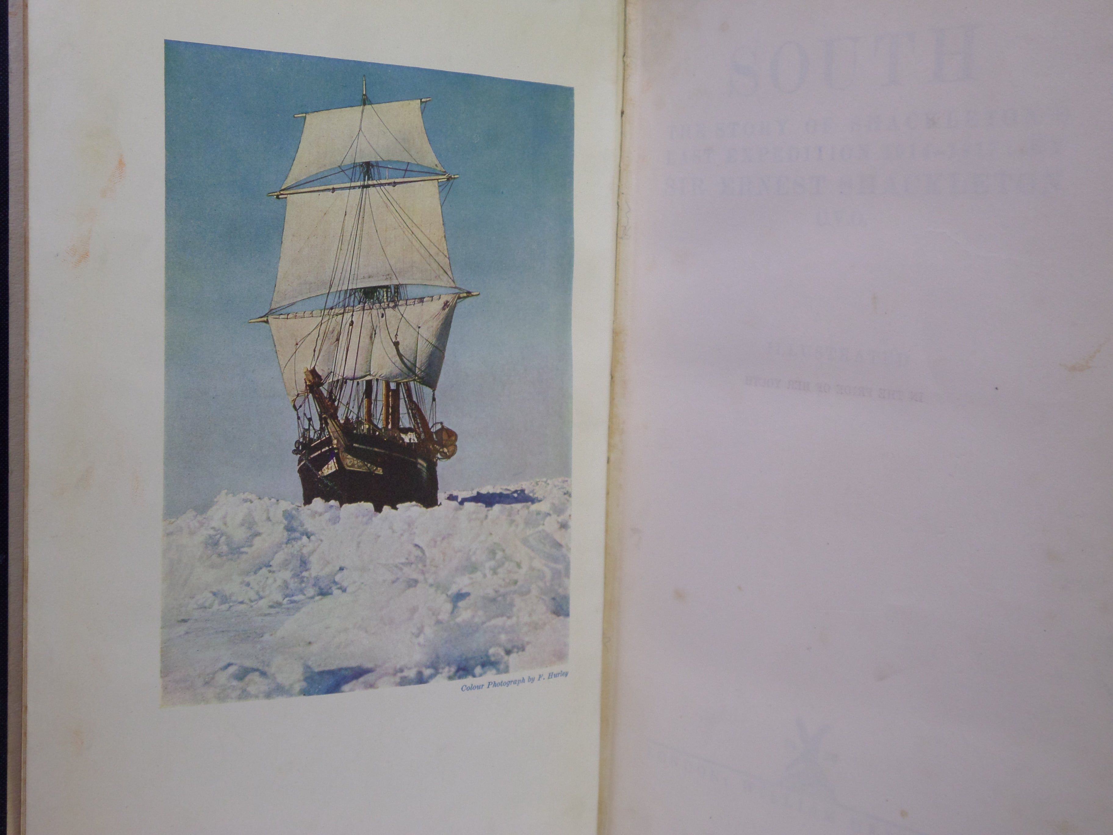 SOUTH: THE STORY OF SHACKLETON'S LAST EXPEDITION 1914-1917 BY ERNEST SHACKLETON 1920