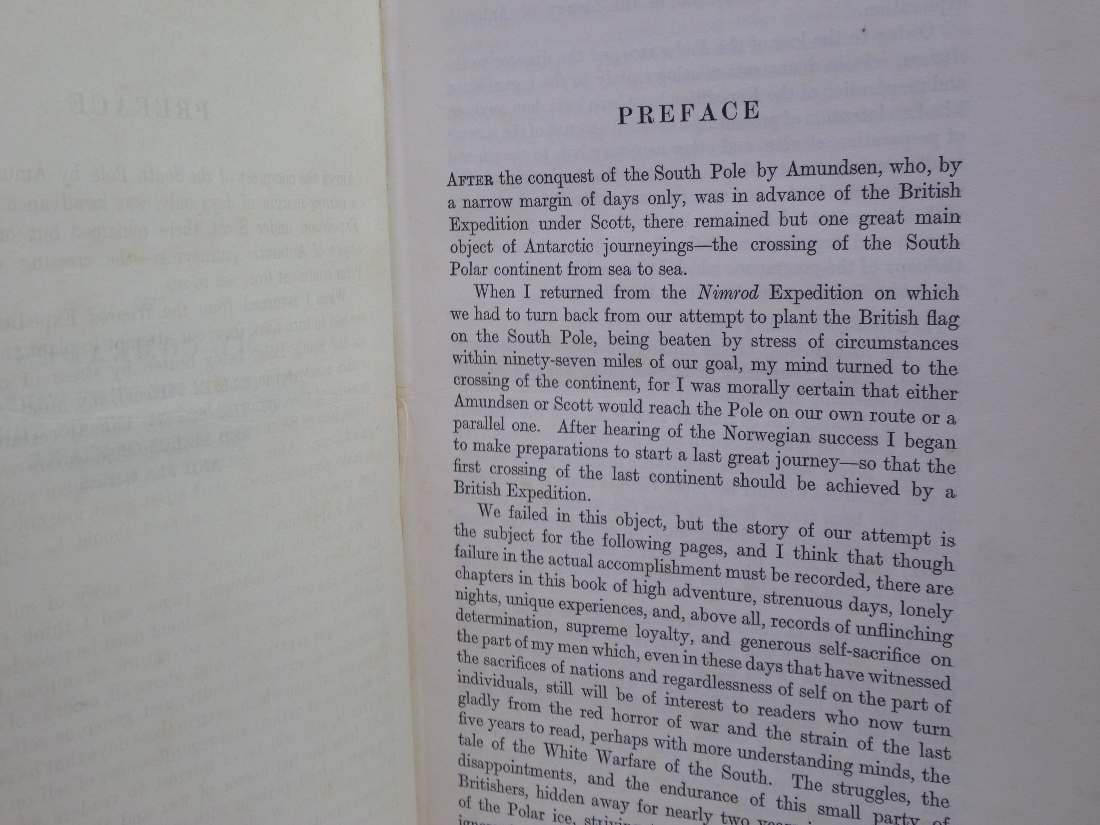 SOUTH: THE STORY OF SHACKLETON'S LAST EXPEDITION 1914-1917 BY ERNEST SHACKLETON 1920