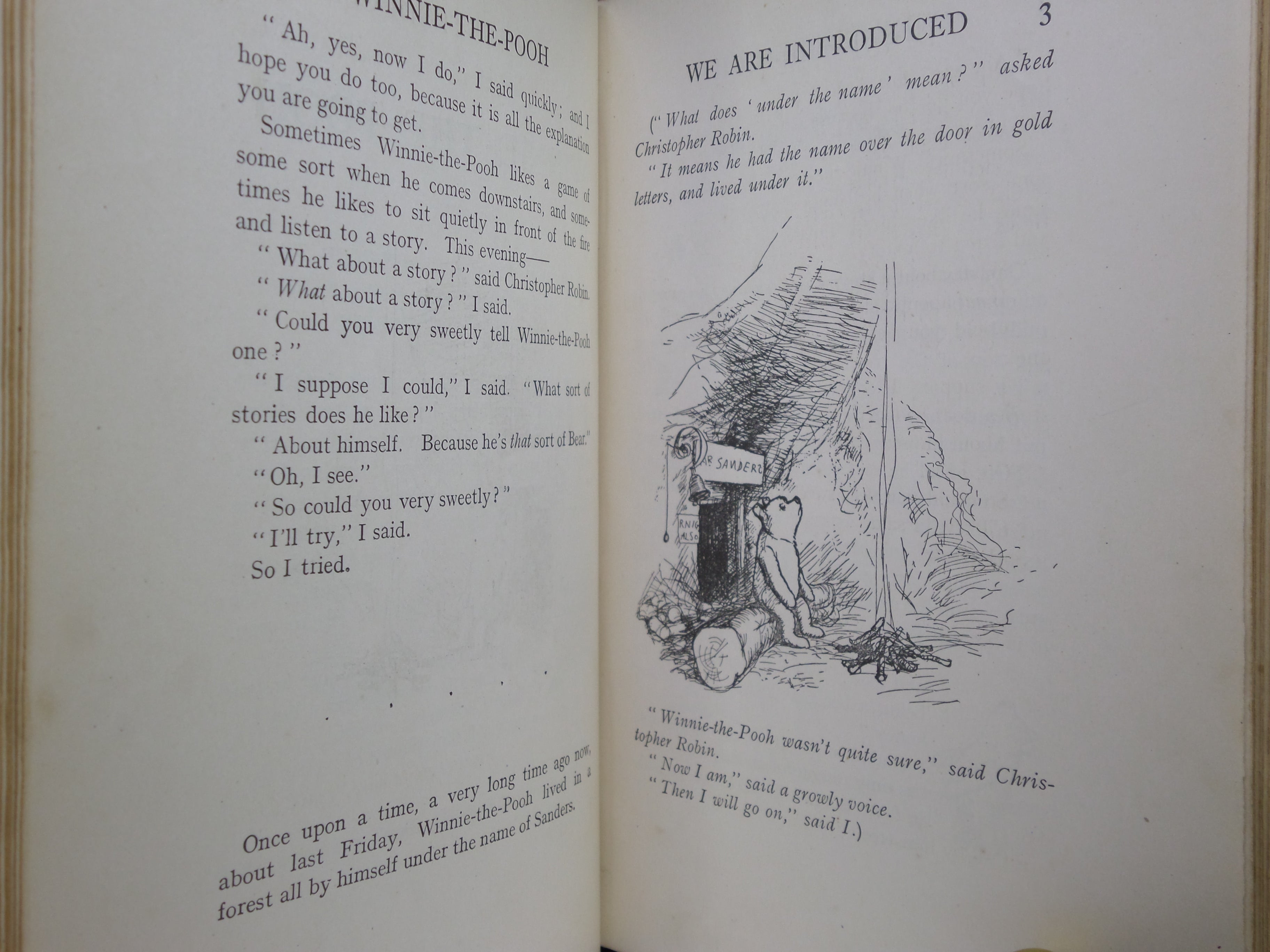 WINNIE-THE-POOH BY A. A. MILNE 1926 LEATHER BOUND FIRST EDITION