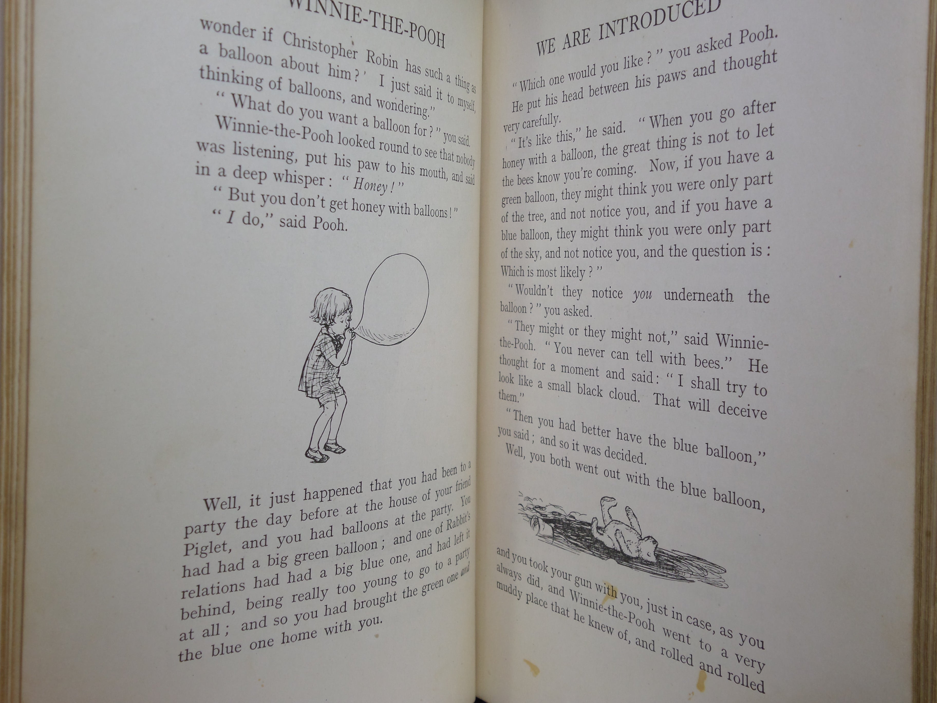 WINNIE-THE-POOH BY A. A. MILNE 1926 LEATHER BOUND FIRST EDITION