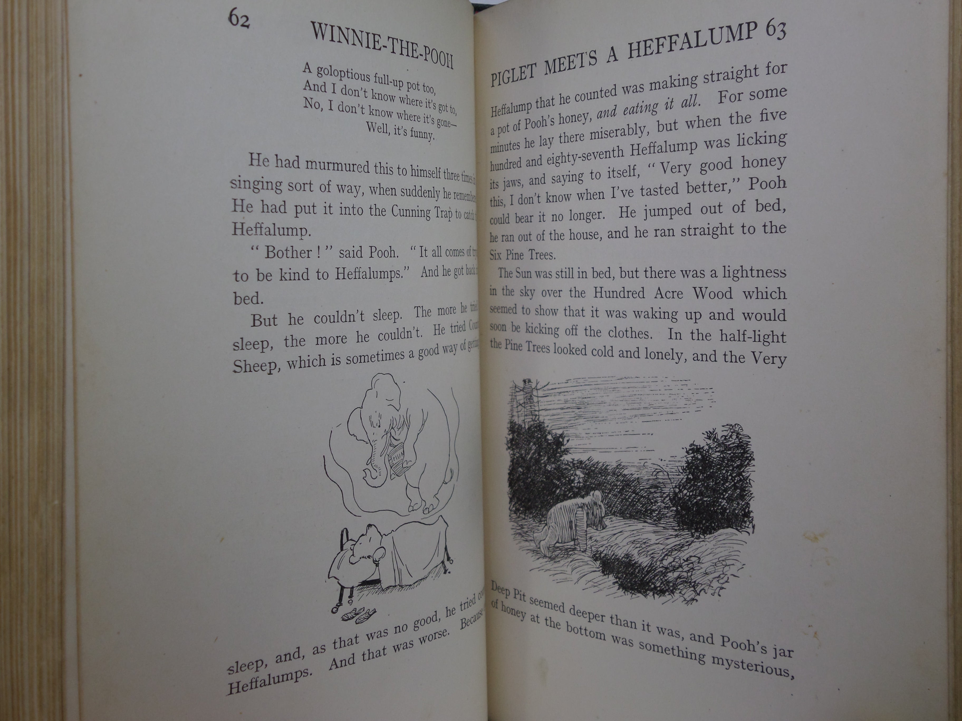 WINNIE-THE-POOH BY A. A. MILNE 1926 LEATHER BOUND FIRST EDITION