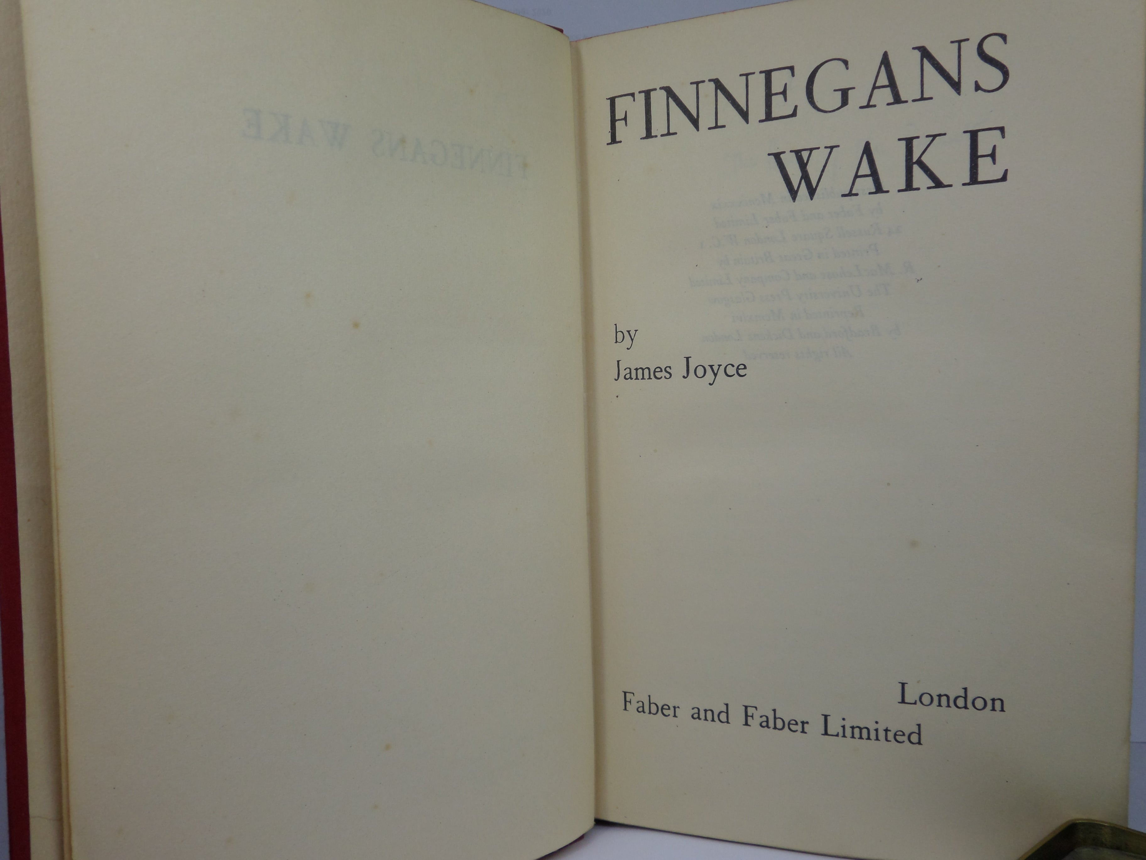 FINNEGANS WAKE BY JAMES JOYCE 1946 SECOND EDITION