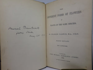 THE DIFFERENT FORMS OF FLOWERS ON PLANTS OF THE SAME SPECIES BY CHARLES DARWIN 1892