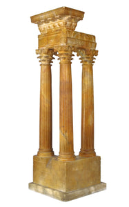 19TH CENTURY GRAND TOUR ALABASTER MODEL OF THE TEMPLE OF VESPASIAN AND TITUS